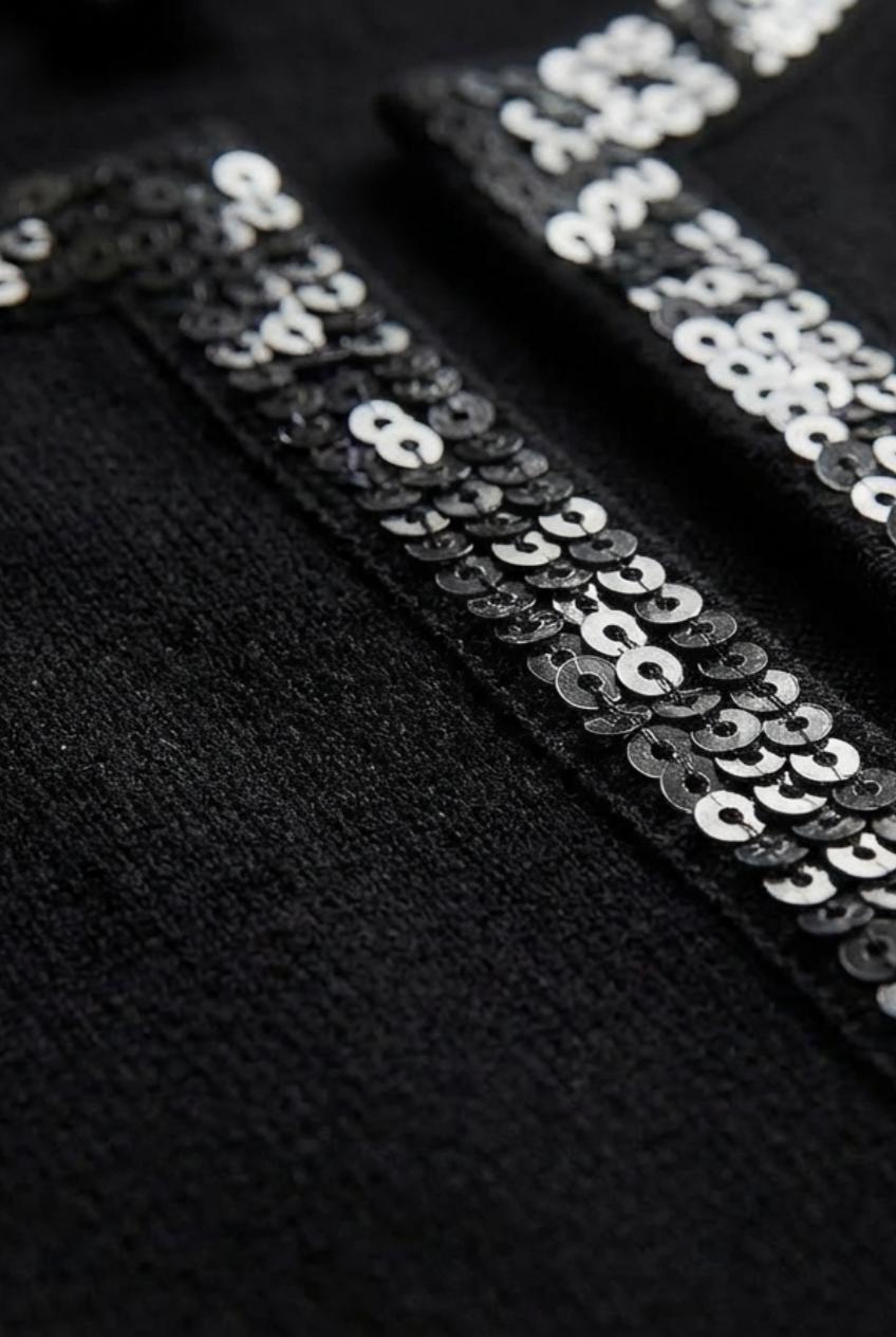 Black Sequins Jacket, 3701_120, large image number 3