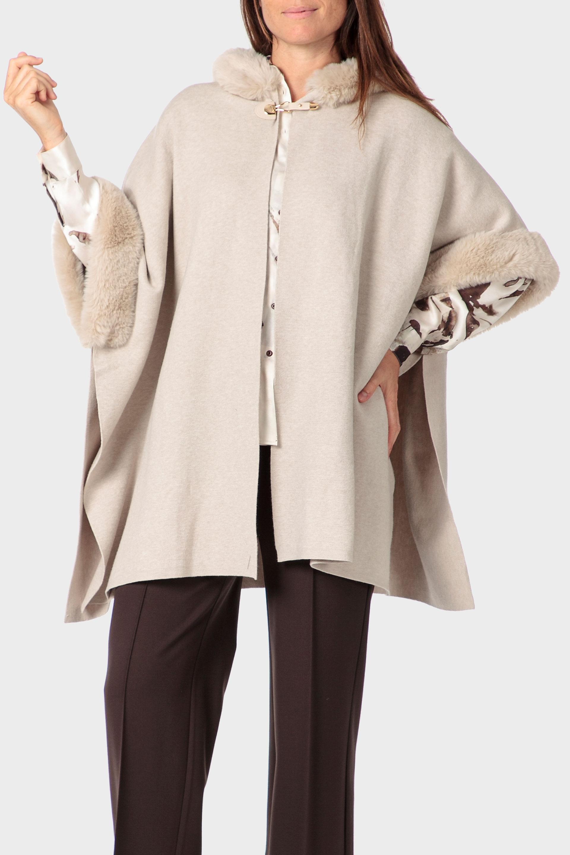 Cream Hooded Cape, 3701_126, large image number 1