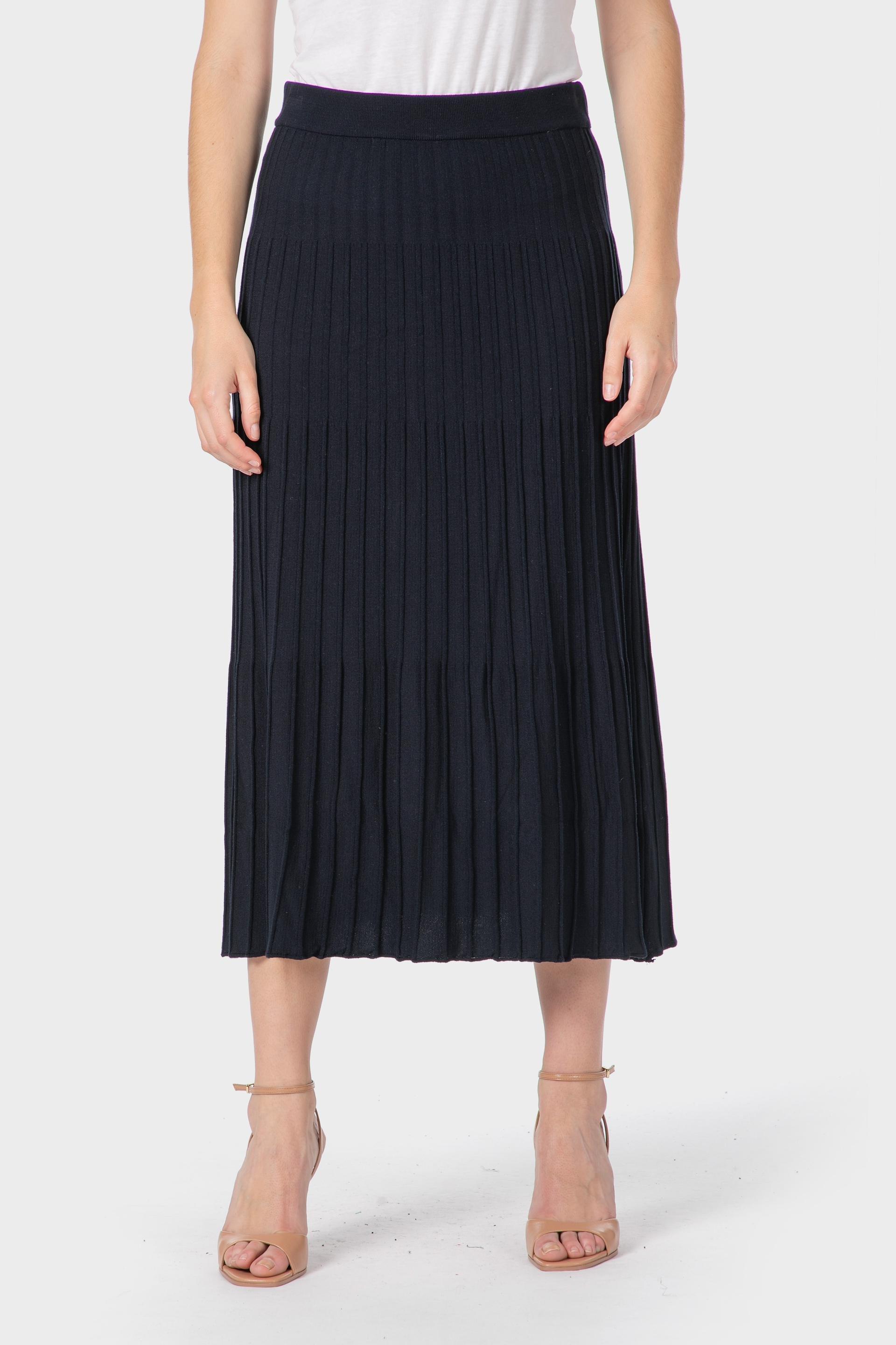 Navy Knitted Skirt, , large image number 0
