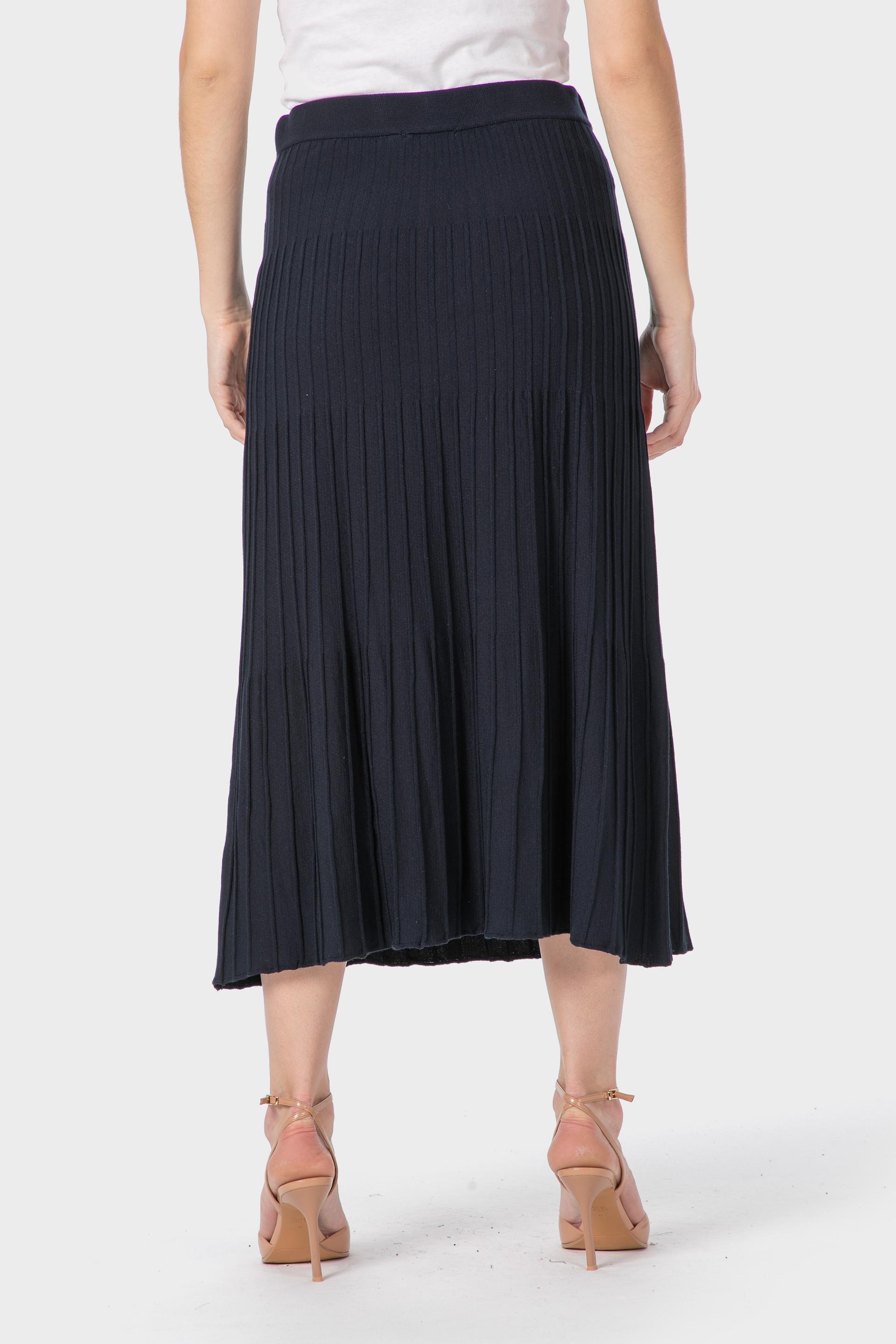 Navy Knitted Skirt, Blue Navy, medium