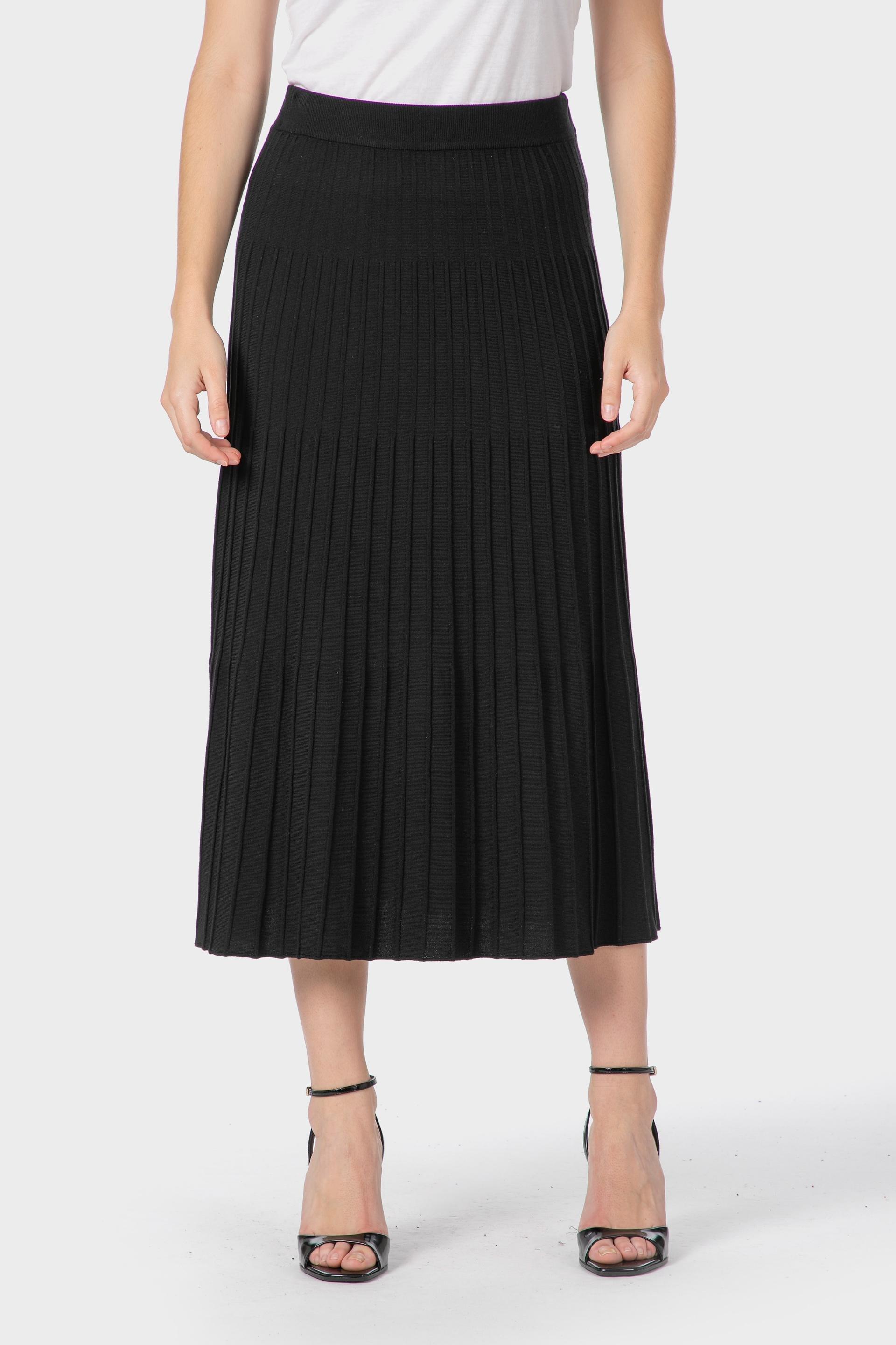 Black Knitted Skirt, , large image number 0