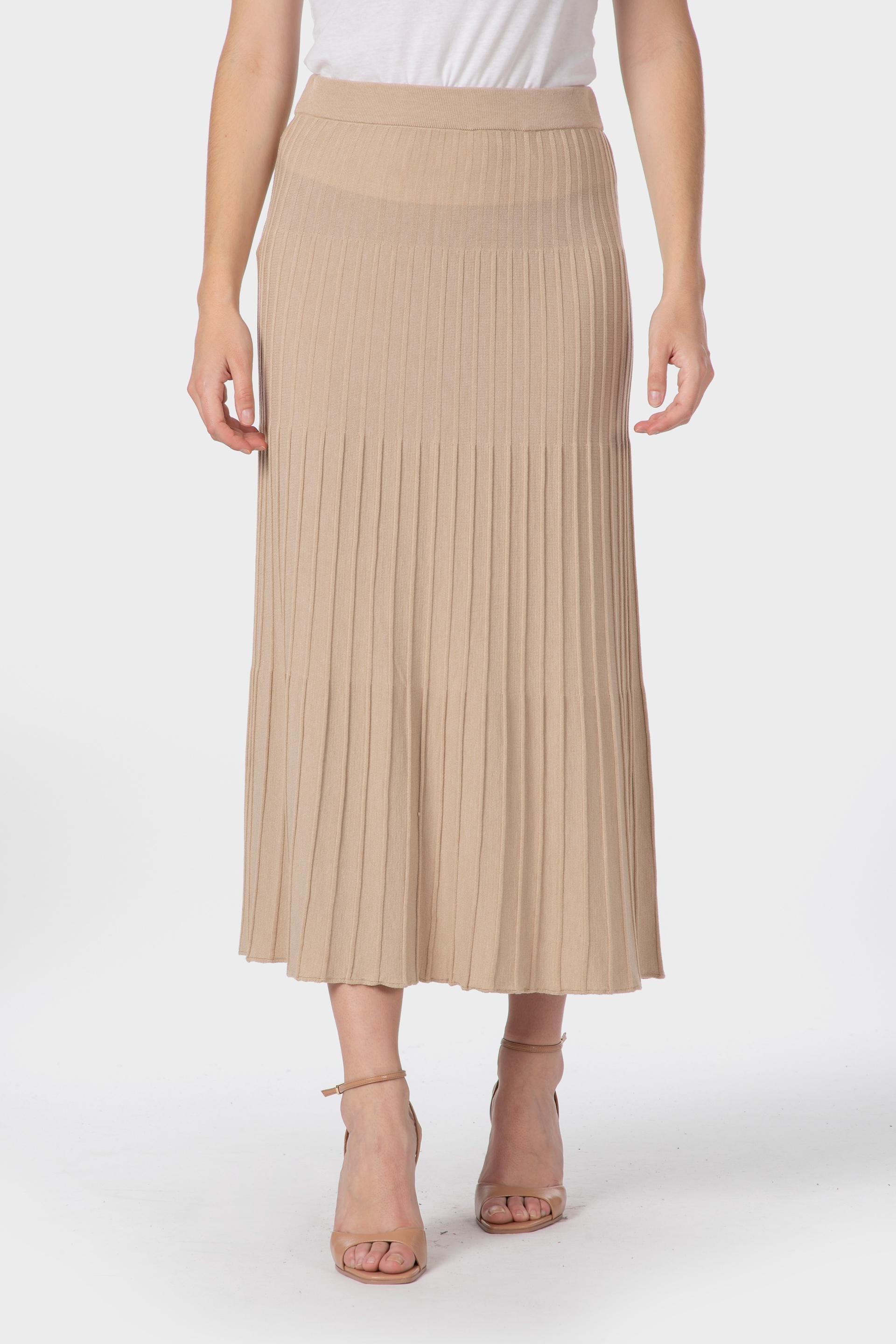 Beige Knitted Skirt, Beige, medium