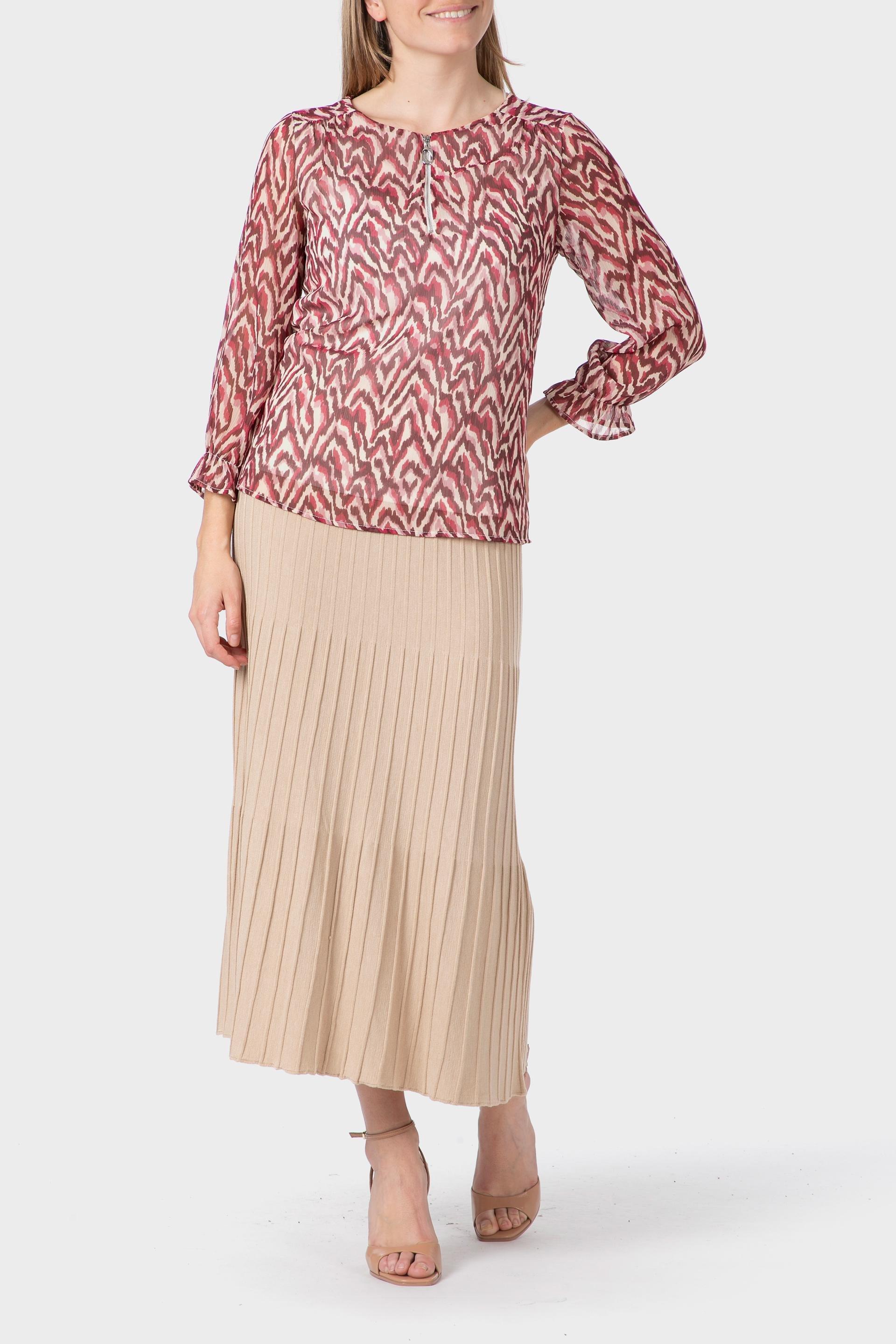 Beige Knitted Skirt, , large image number 1