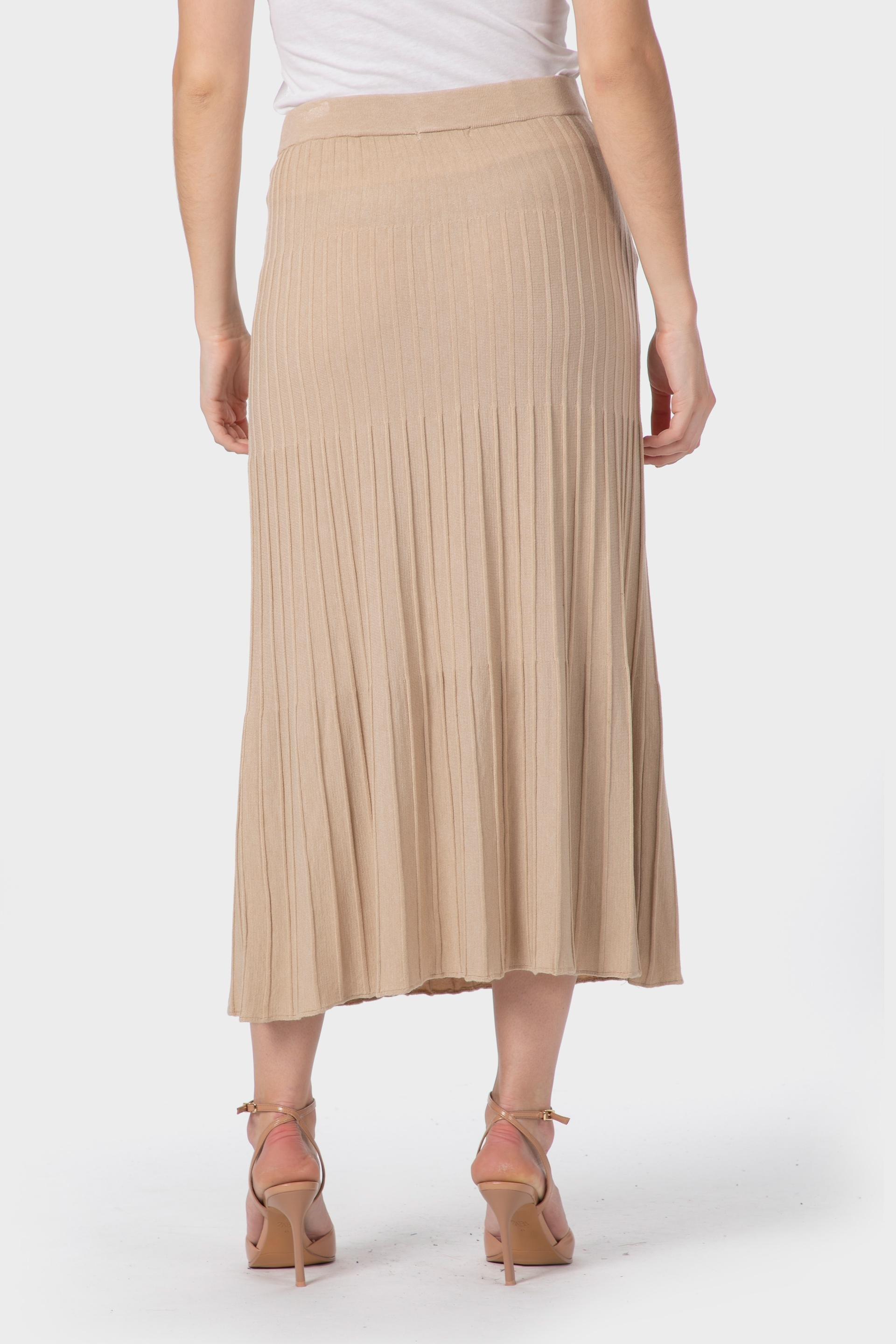 Beige Knitted Skirt, Beige, medium