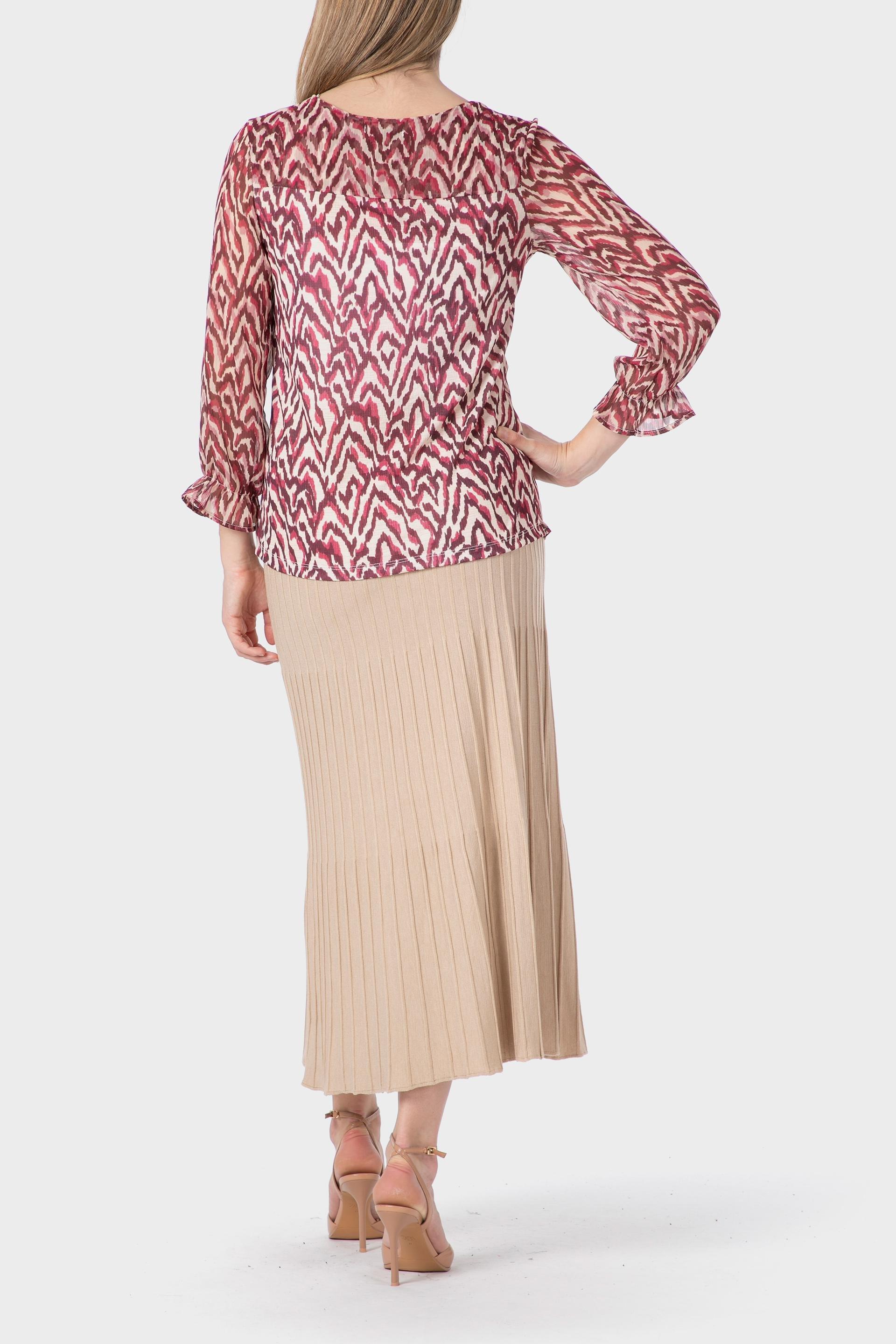 Beige Knitted Skirt, Beige, large image number 3