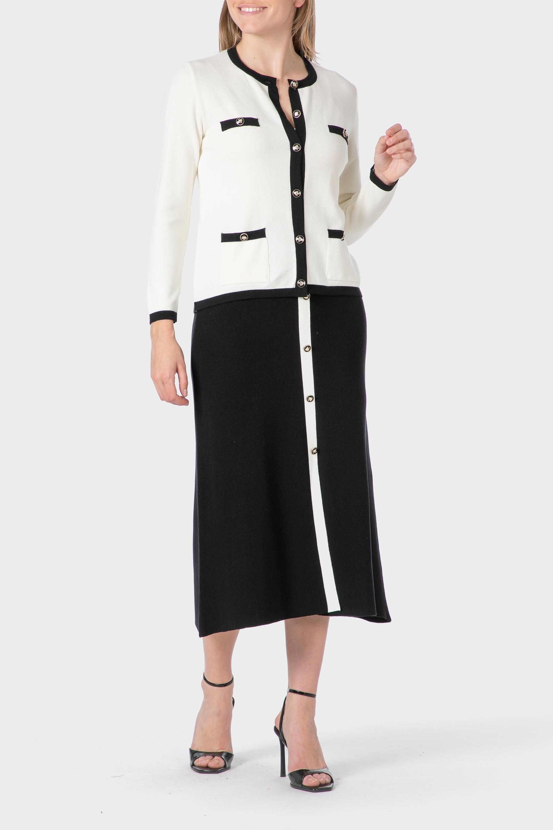 Black Skirt With Decorative Buttons, 3701_120, medium