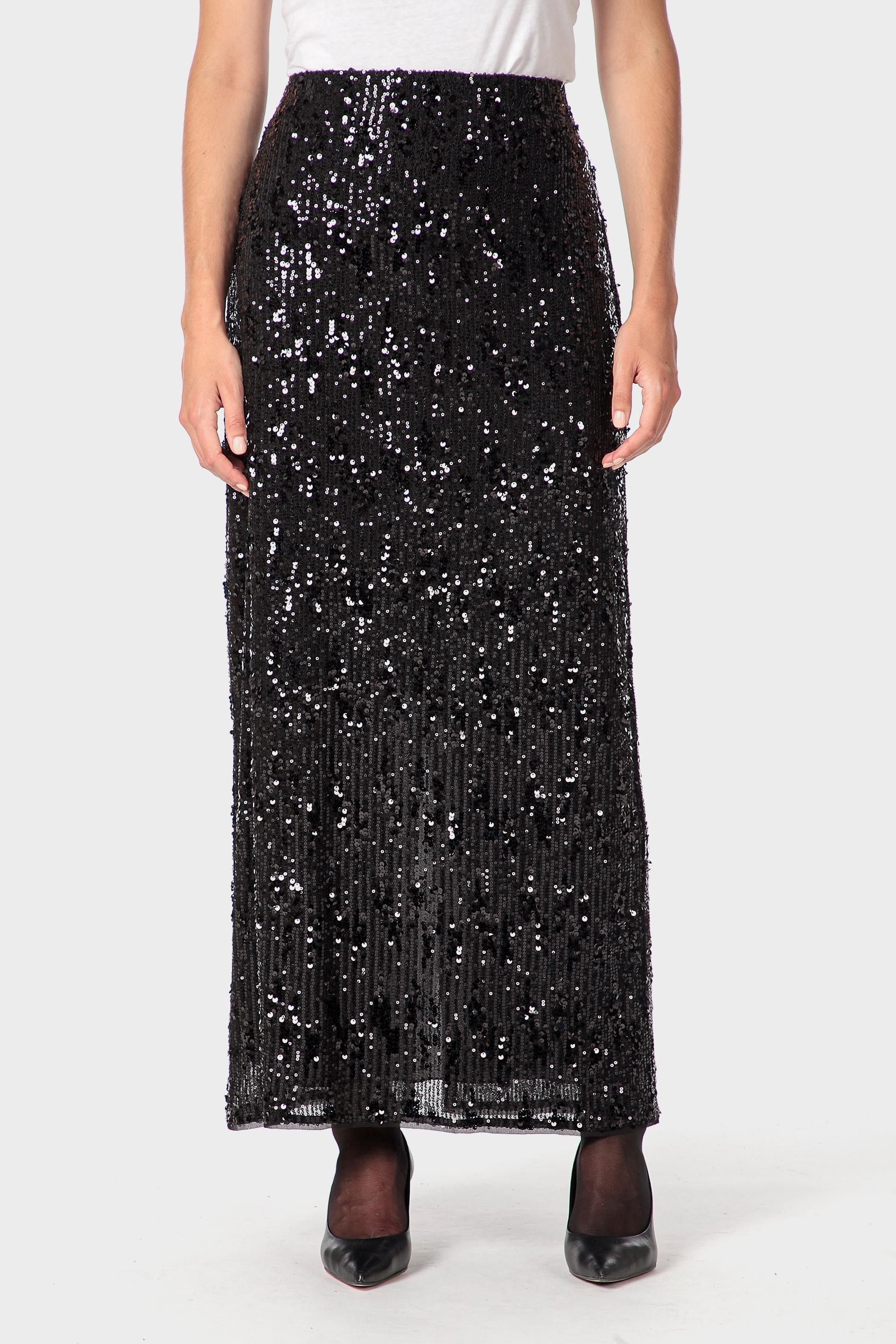 Black Long Skirt, Black, medium