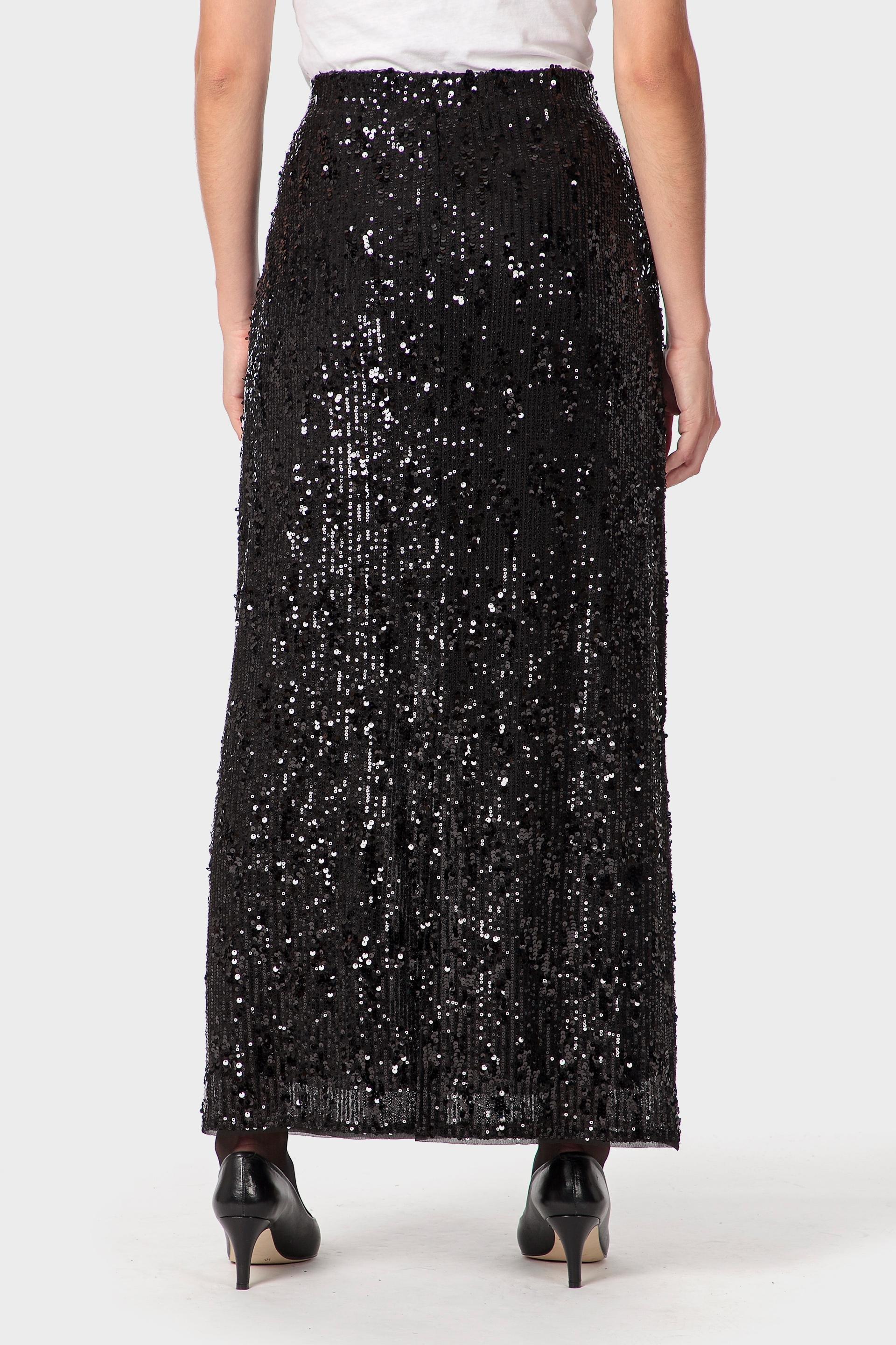 Black Long Skirt, Black, large image number 1