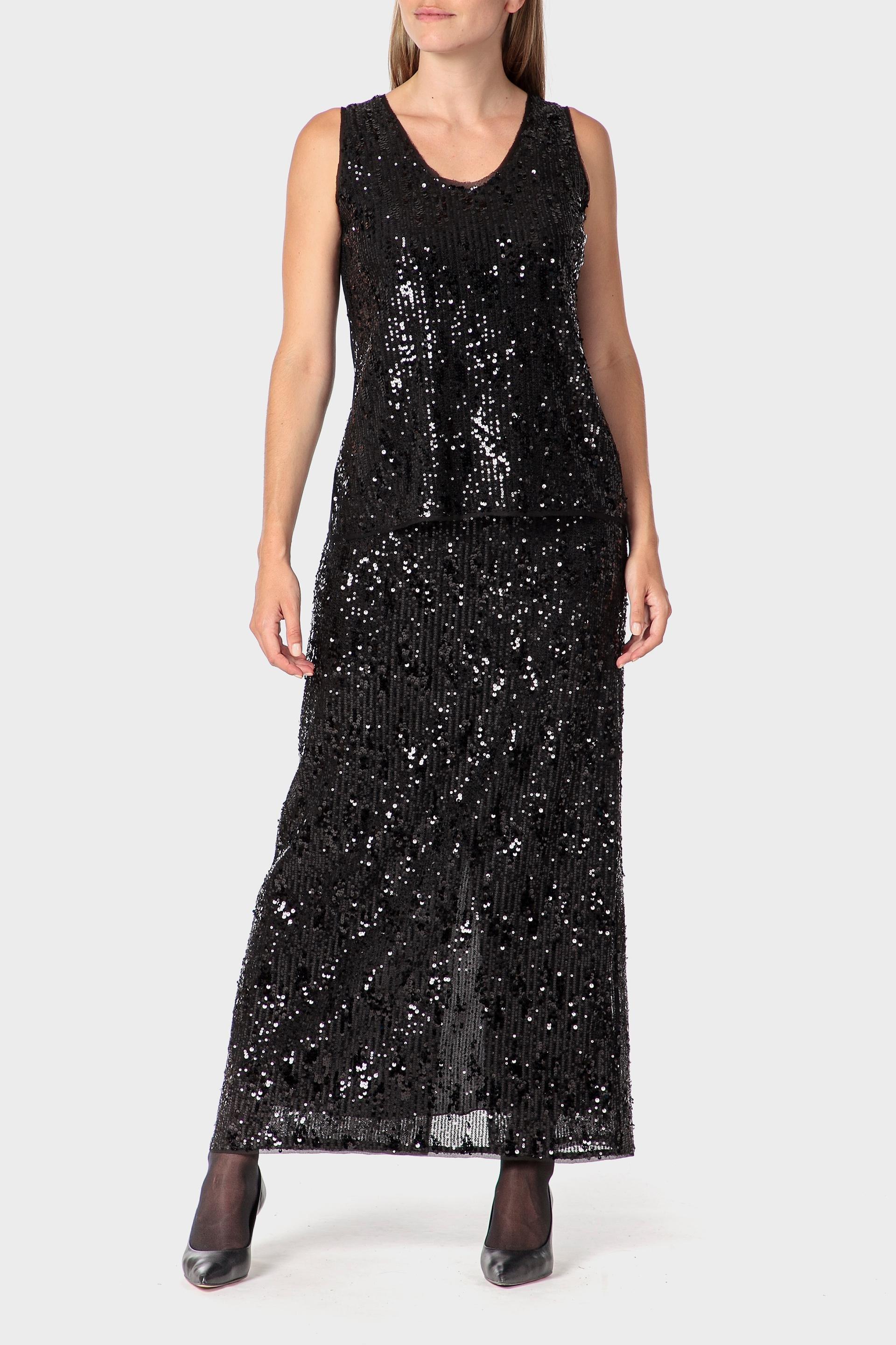 Black Long Skirt, Black, medium