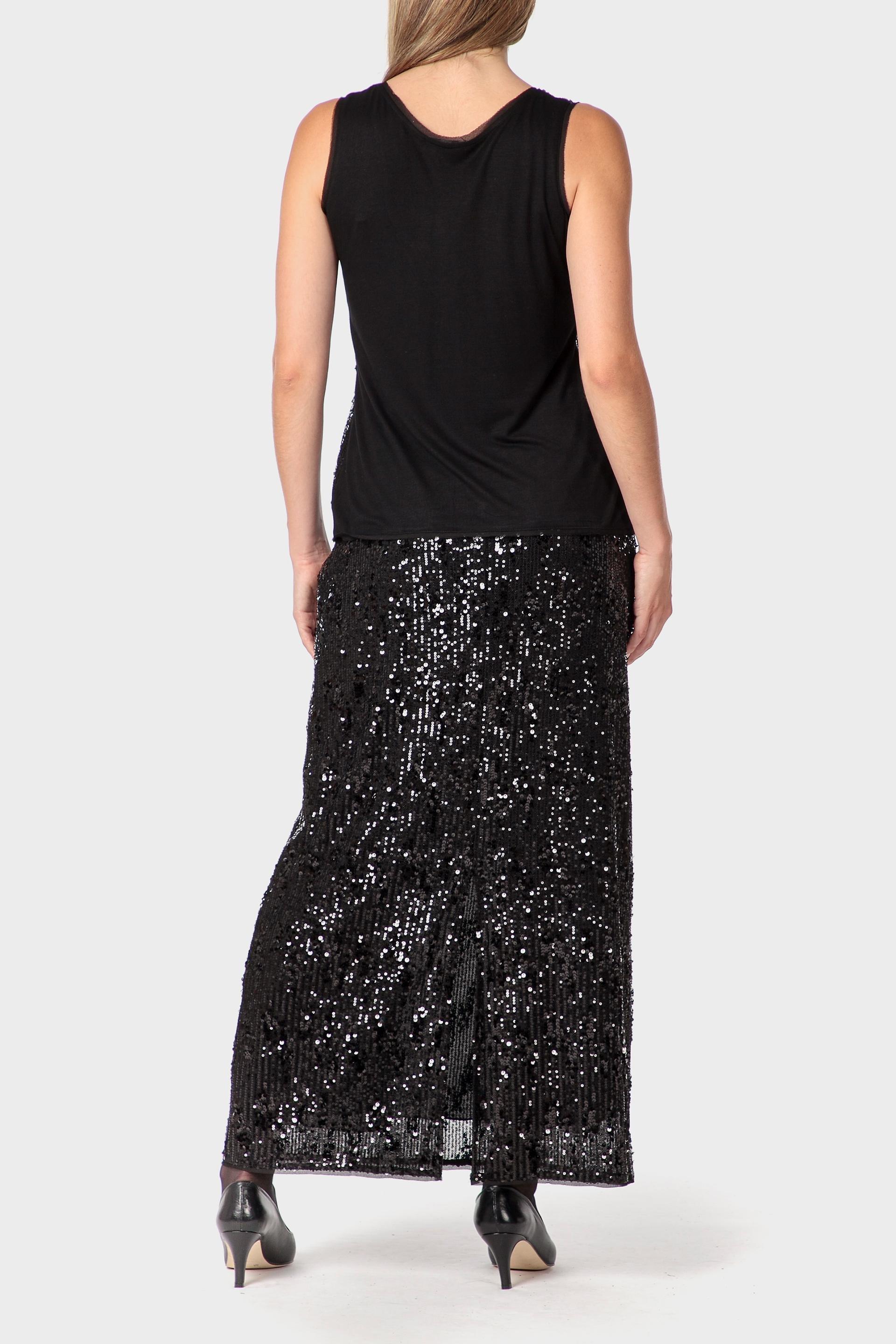 Black Long Skirt, Black, large image number 3