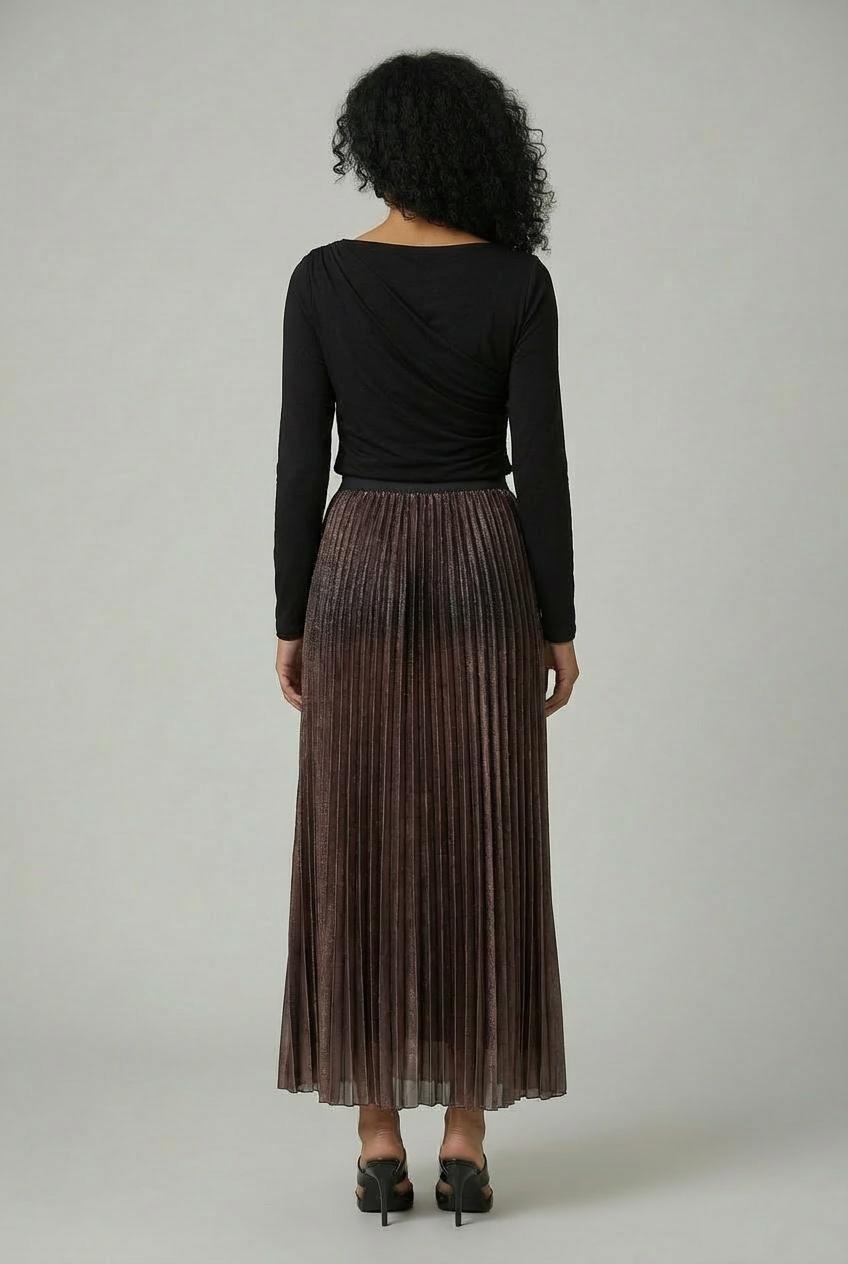 Black Long Pleated Skirt, 3701_120, medium