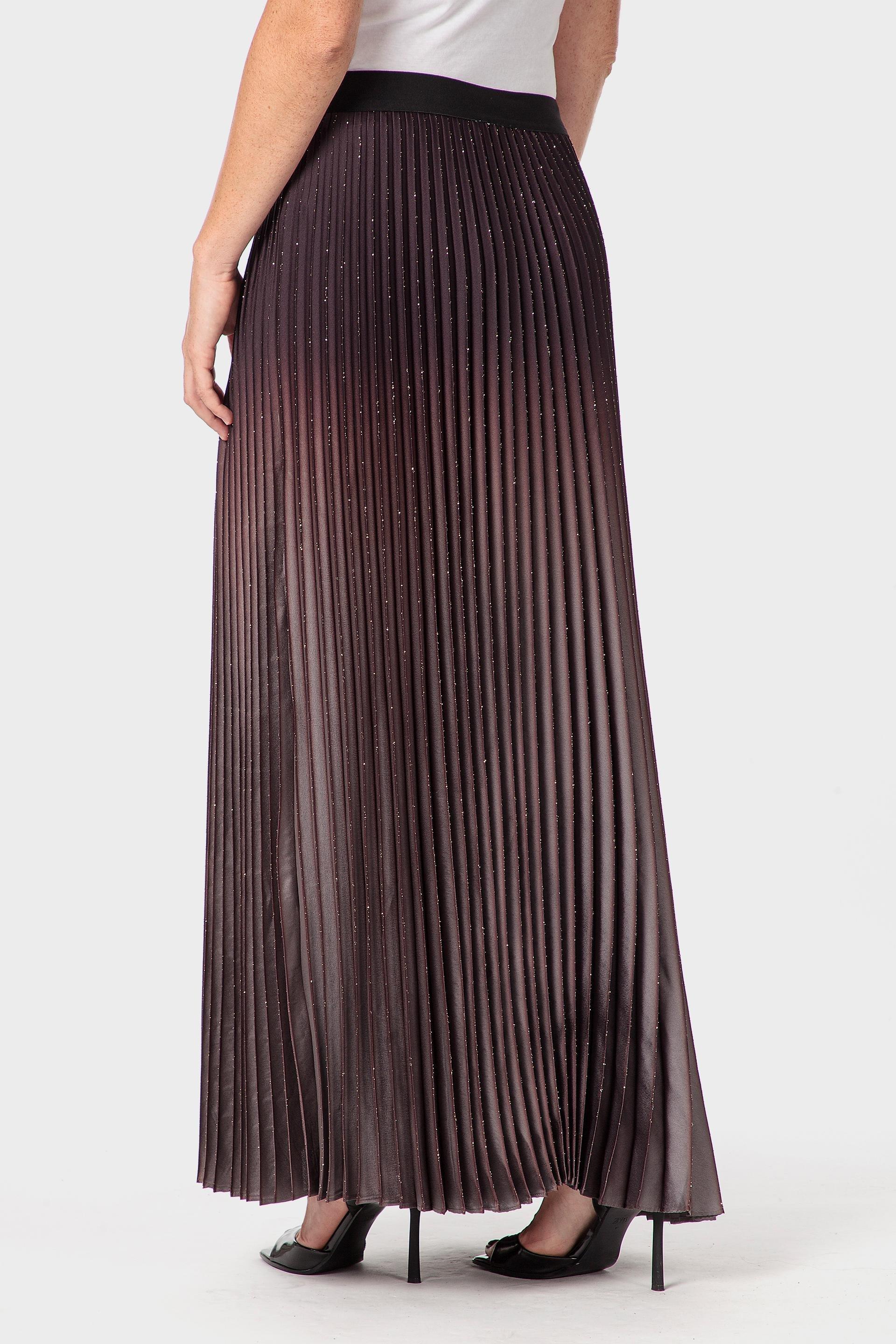 Black Long Pleated Skirt, Black, large image number 8