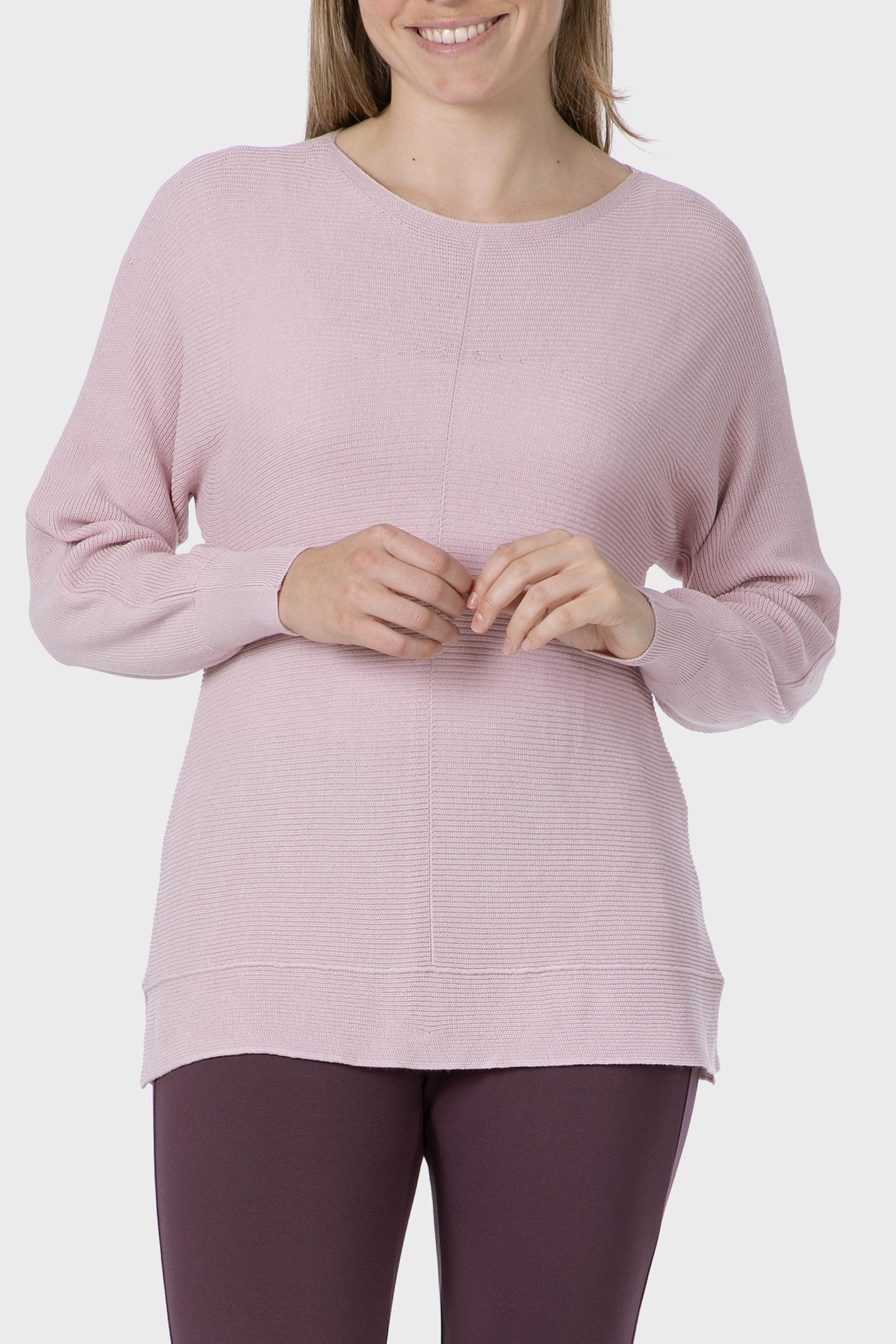 Pink Batwing Sleeve Sweater, Pink, medium