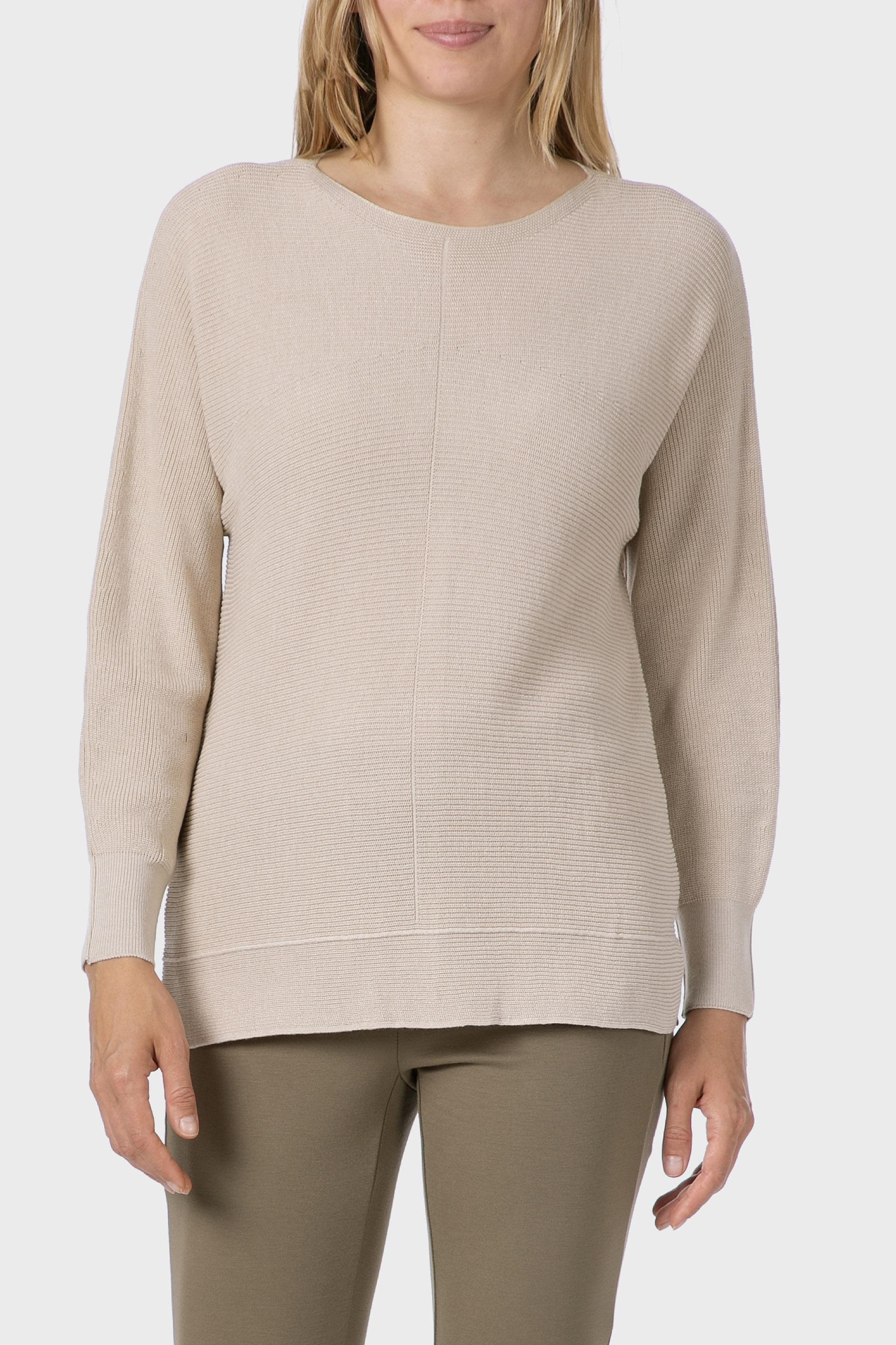 Beige Batwing Sleeve Sweater, Beige, medium