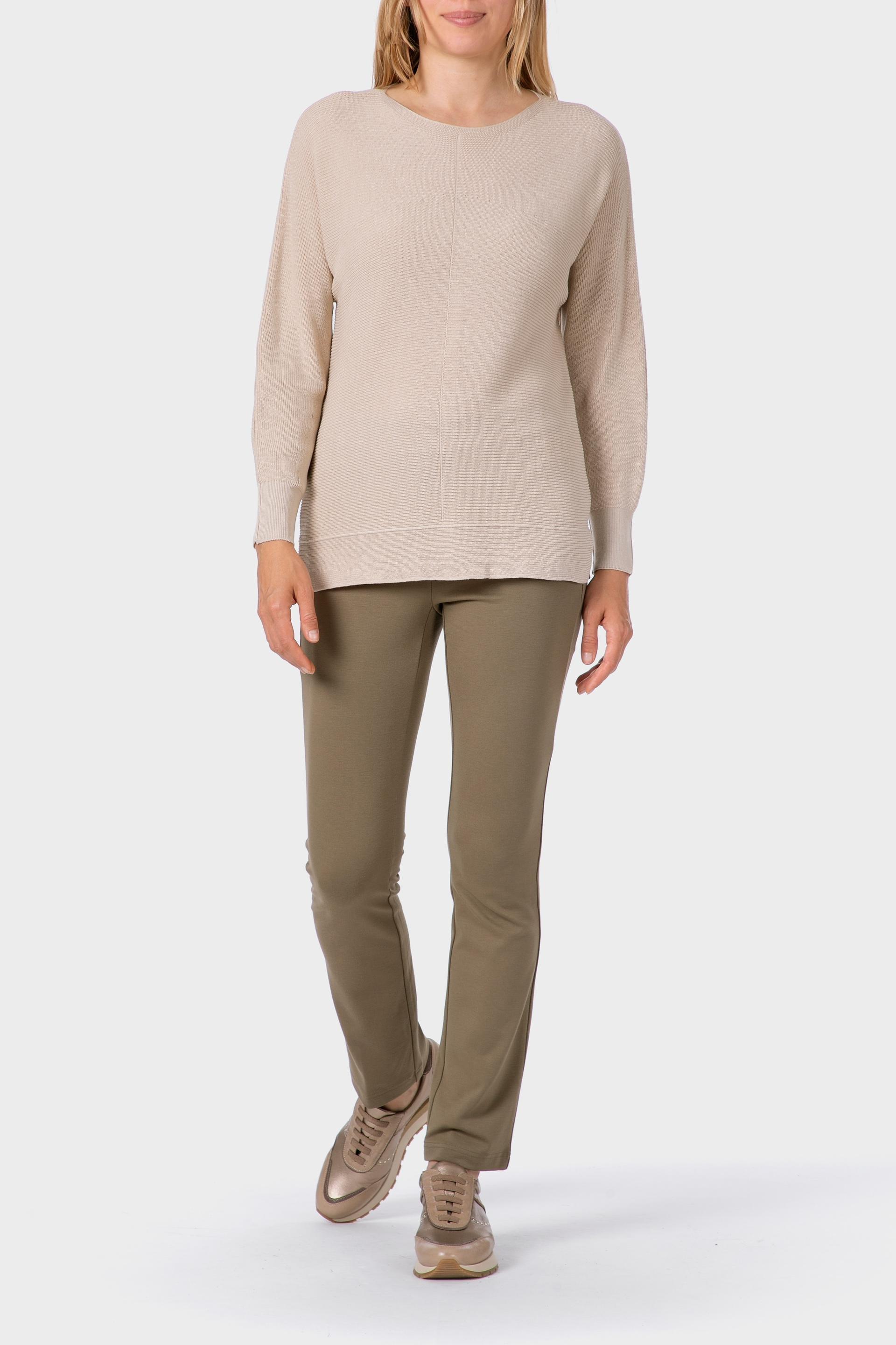 Beige Batwing Sleeve Sweater, Beige, large image number 1