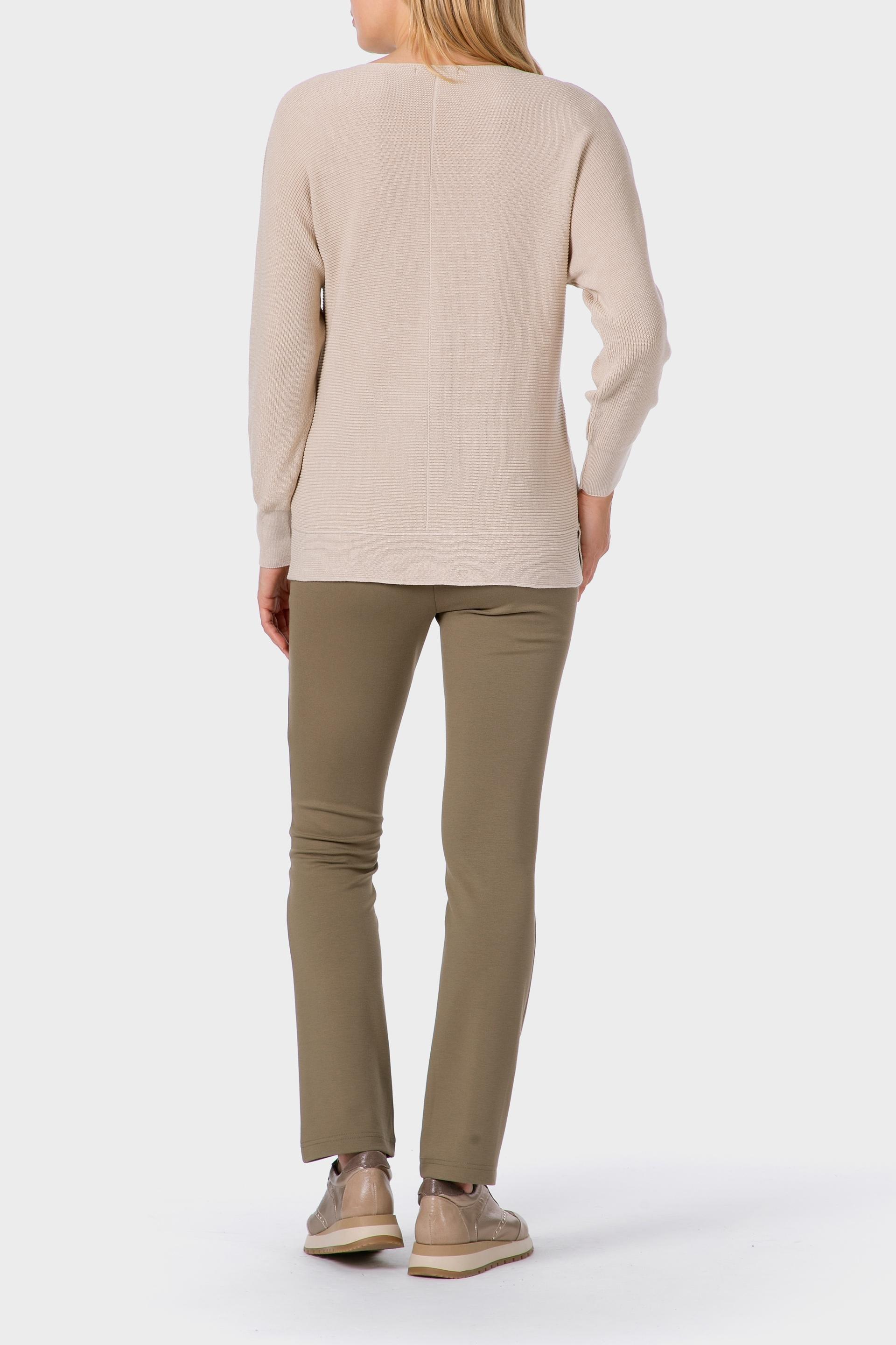 Beige Batwing Sleeve Sweater, Beige, large image number 3