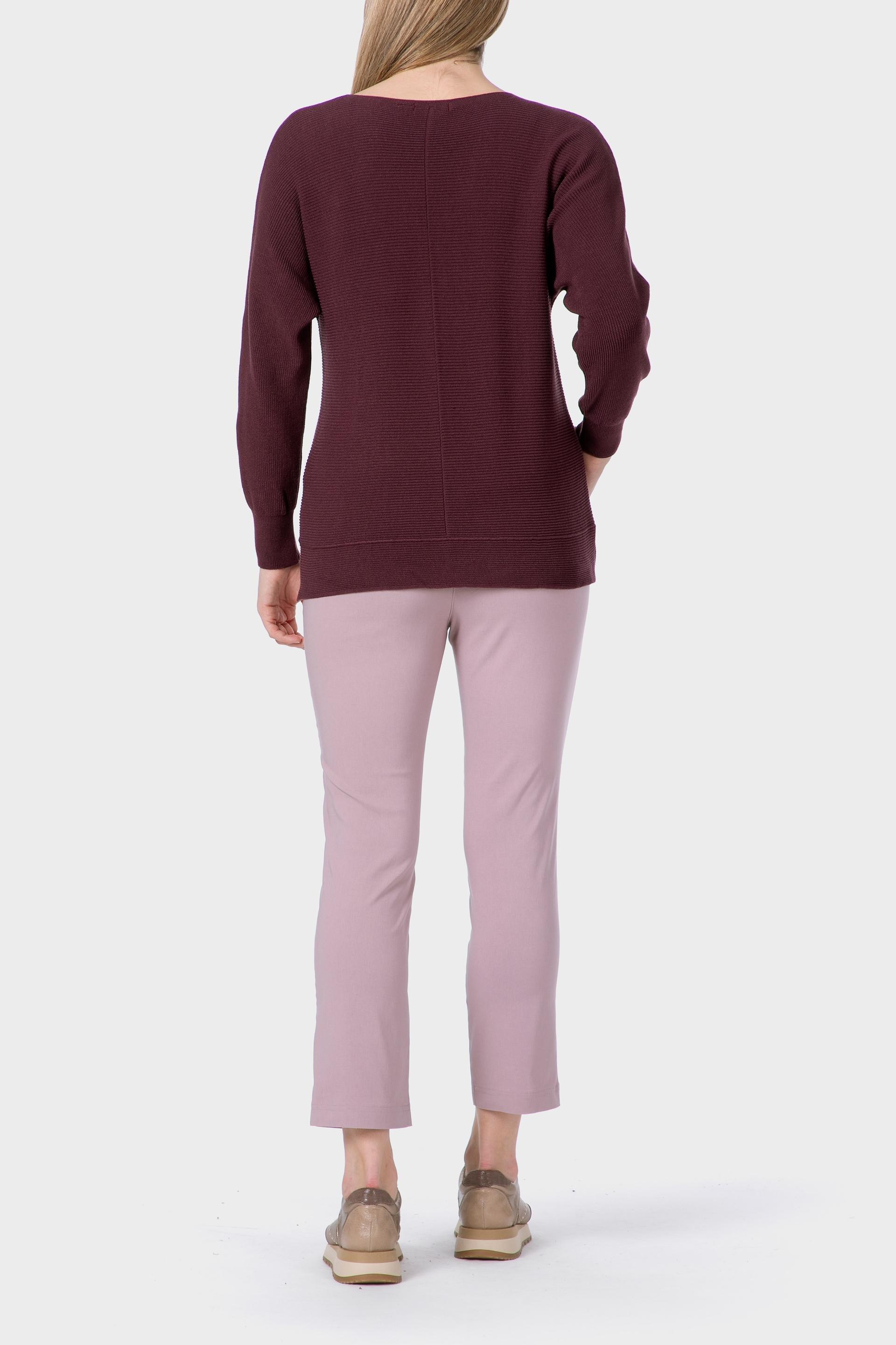 Burgundy Batwing Sleeve Sweater, Purple Plum, large image number 3