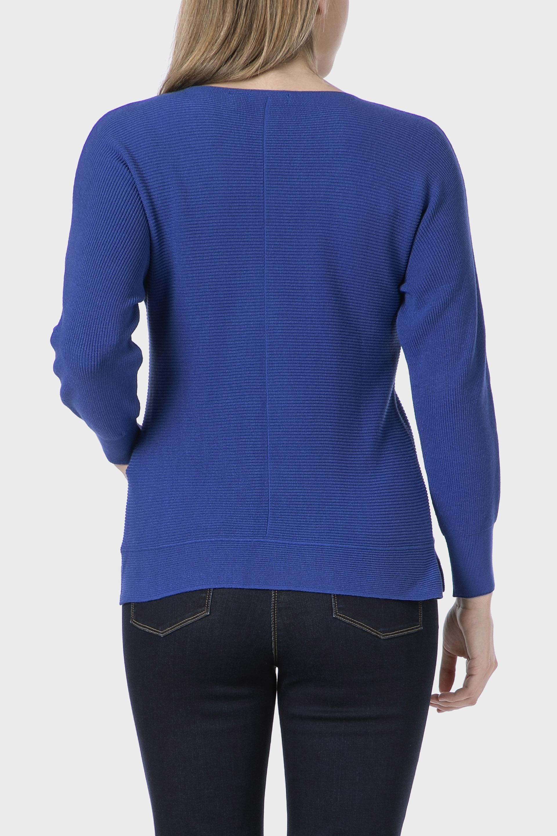 Blue Batwing Sleeve Sweater, 3701_361, medium