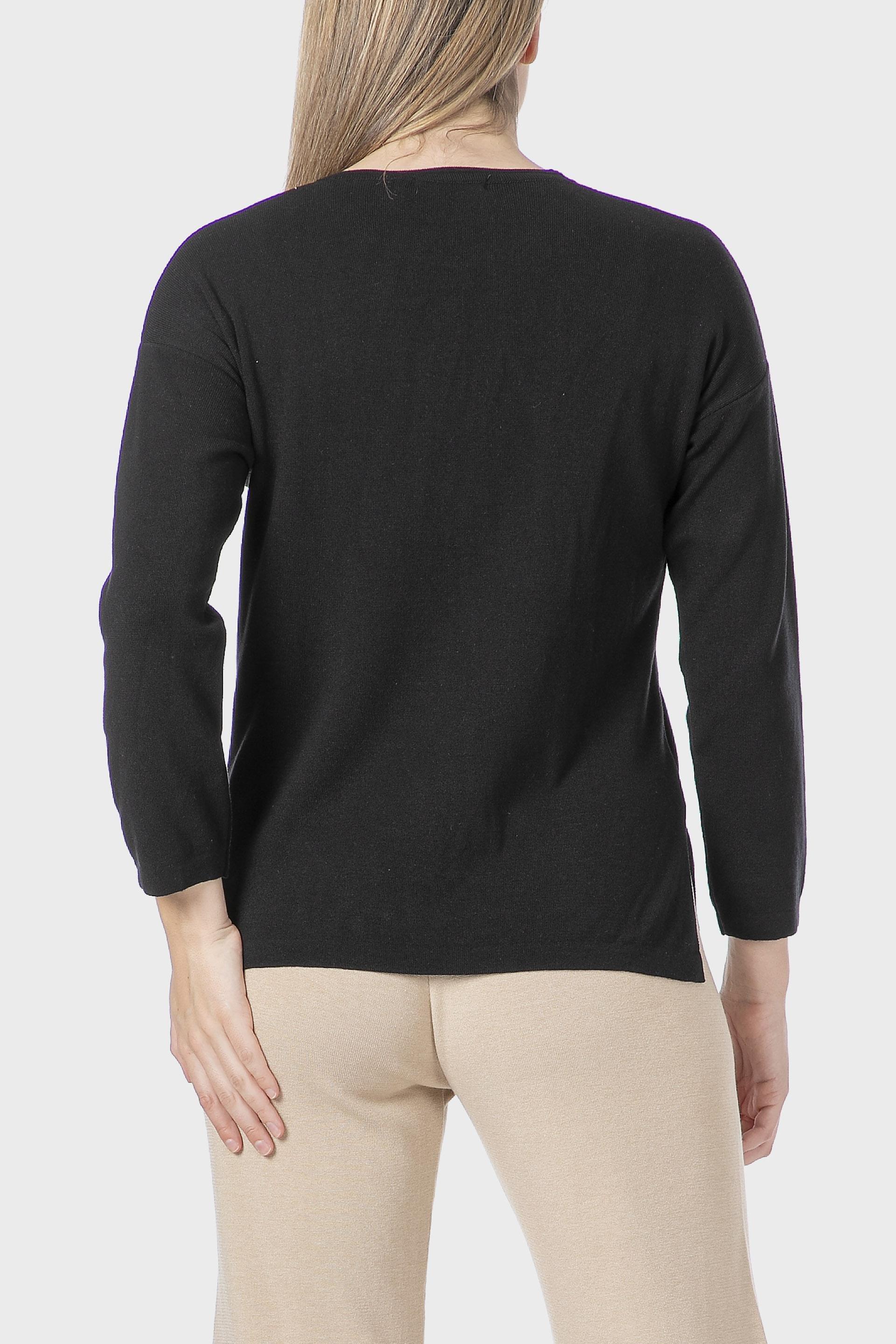 سترة مُحاكة، أسود, Black, medium