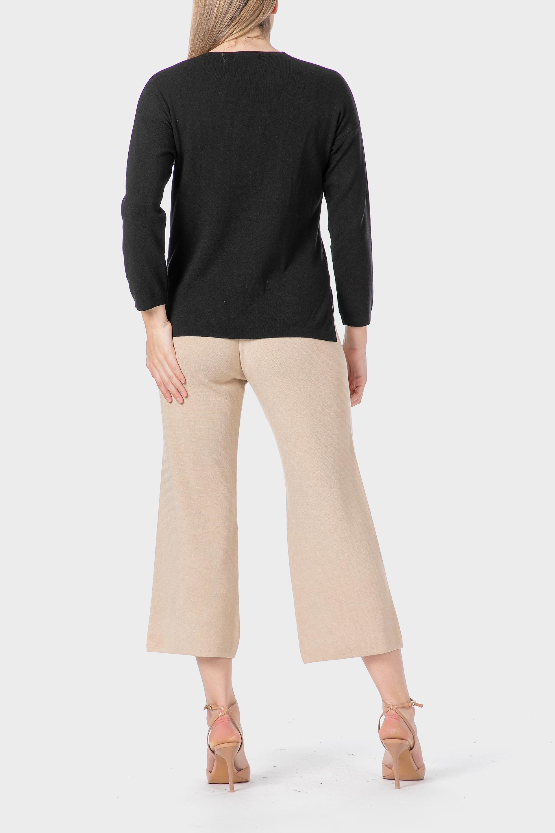 Black Knitted Sweater, Black, large image number 3