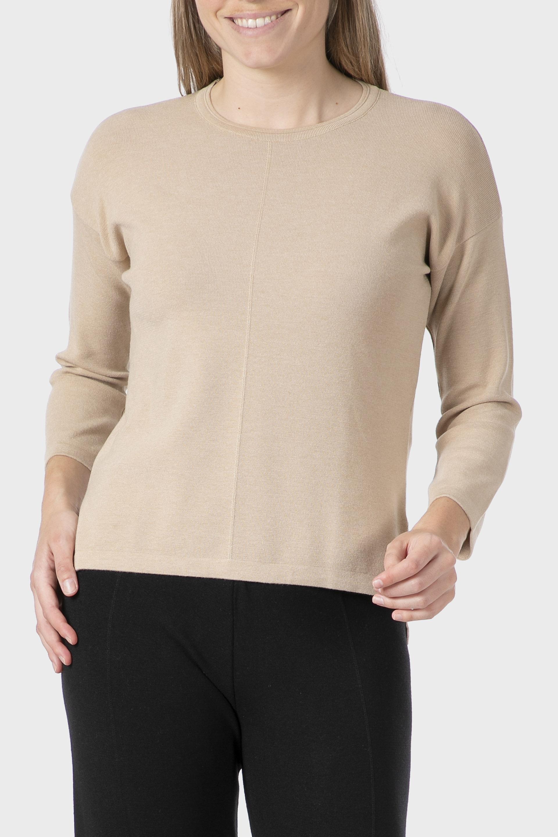 Beige Knitted Sweater, Beige, medium