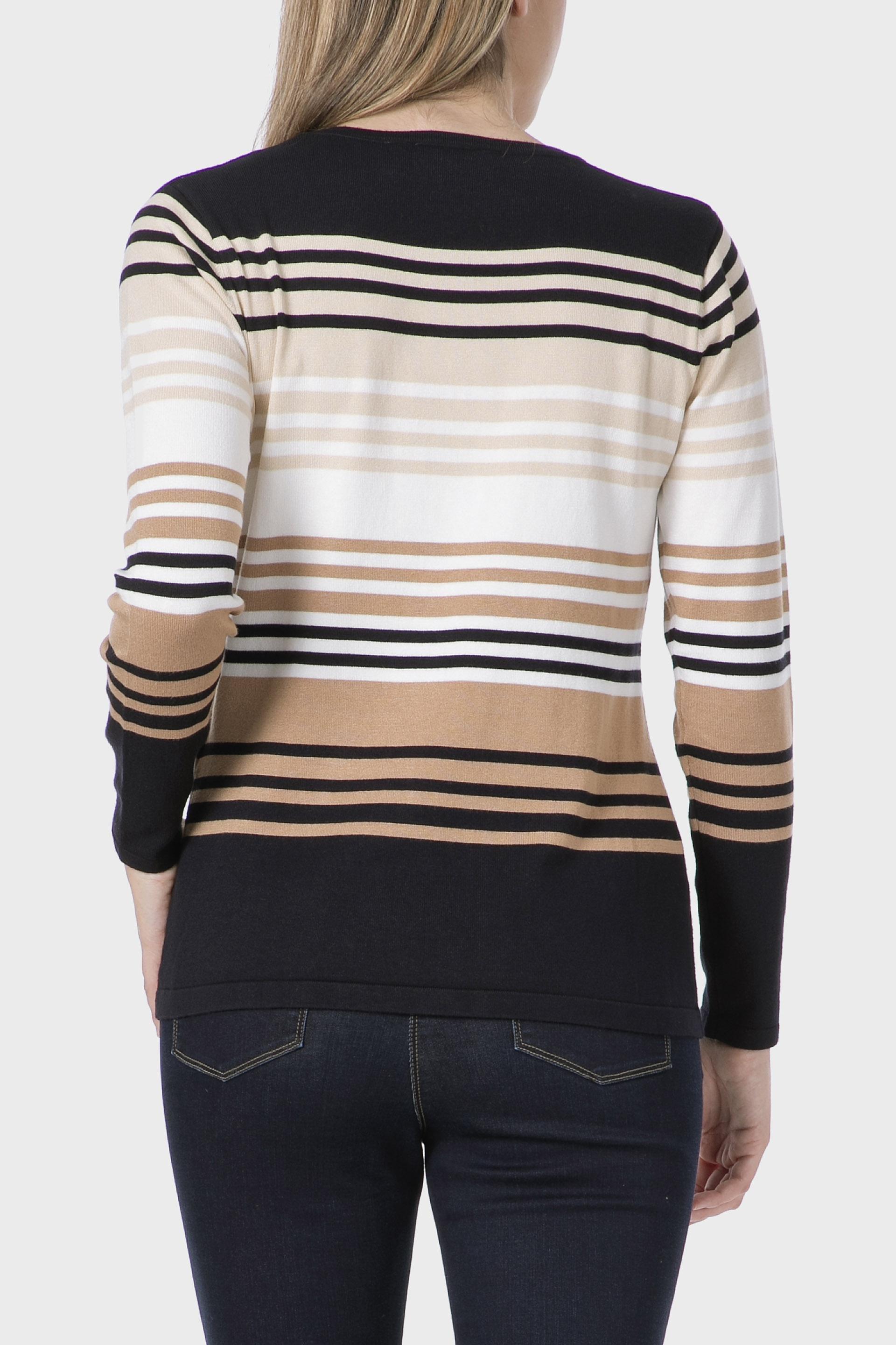 Beige Striped Sweater, , large image number 1