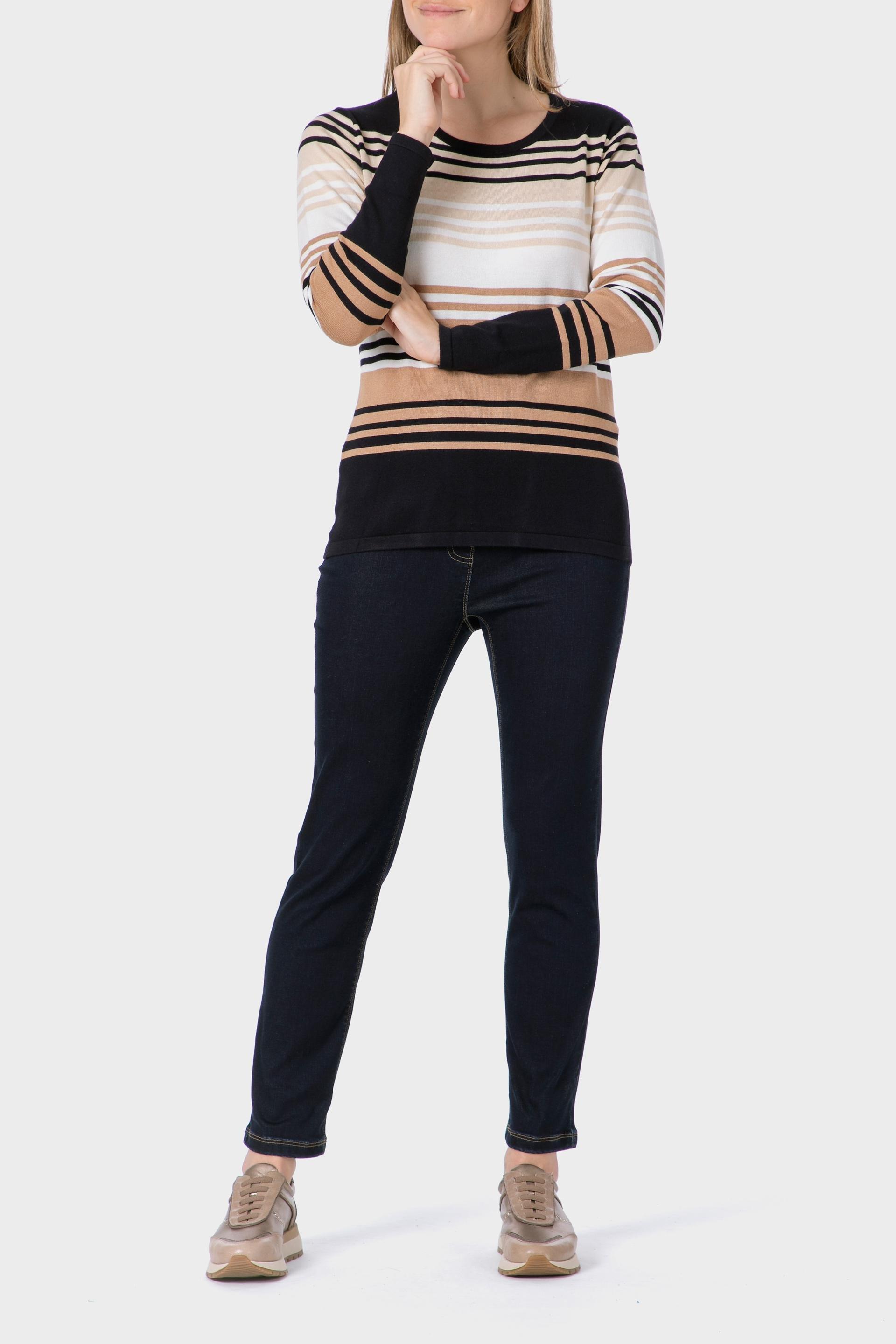 Beige Striped Sweater, , large image number 2