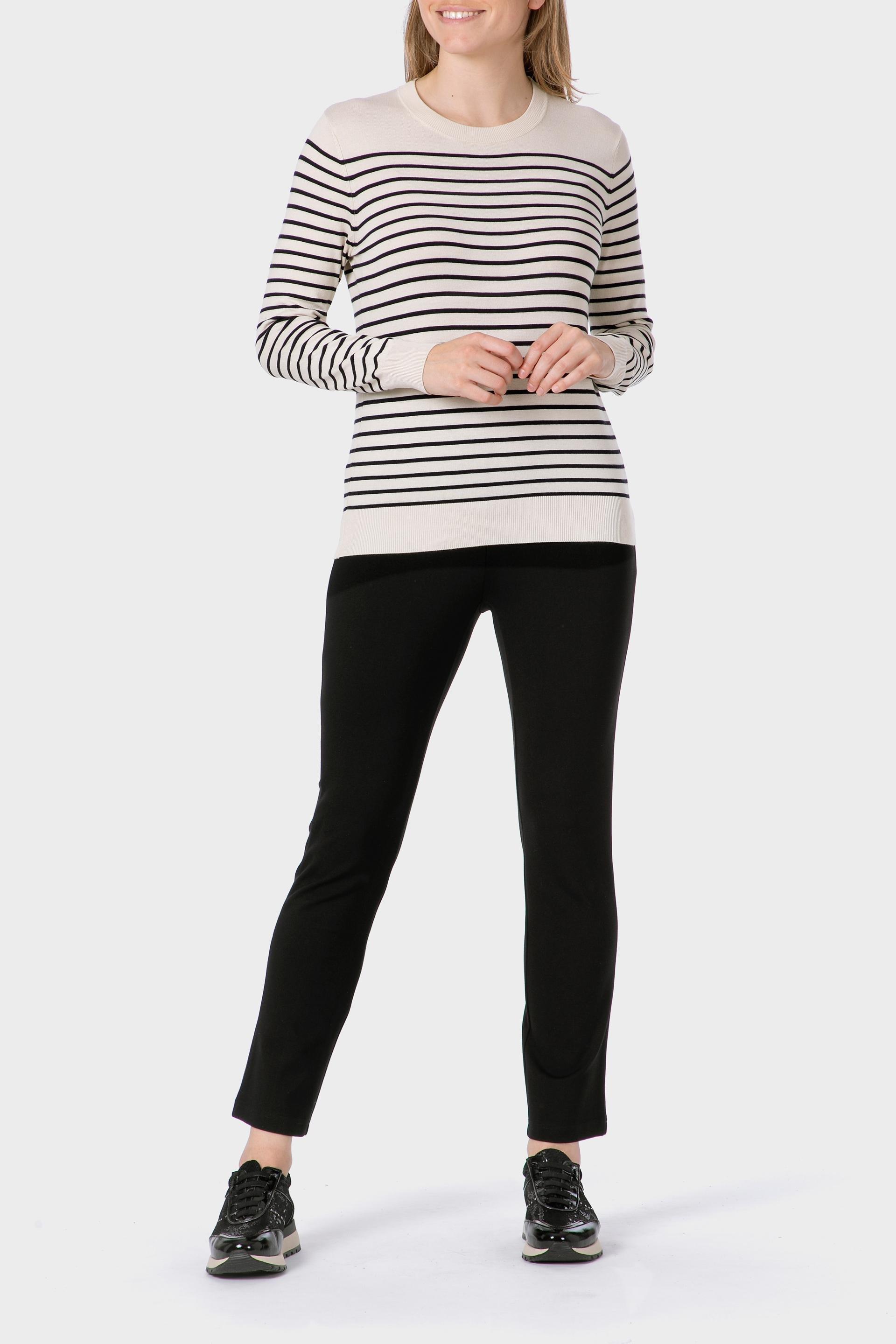 Cream Striped Sweater, , large image number 2