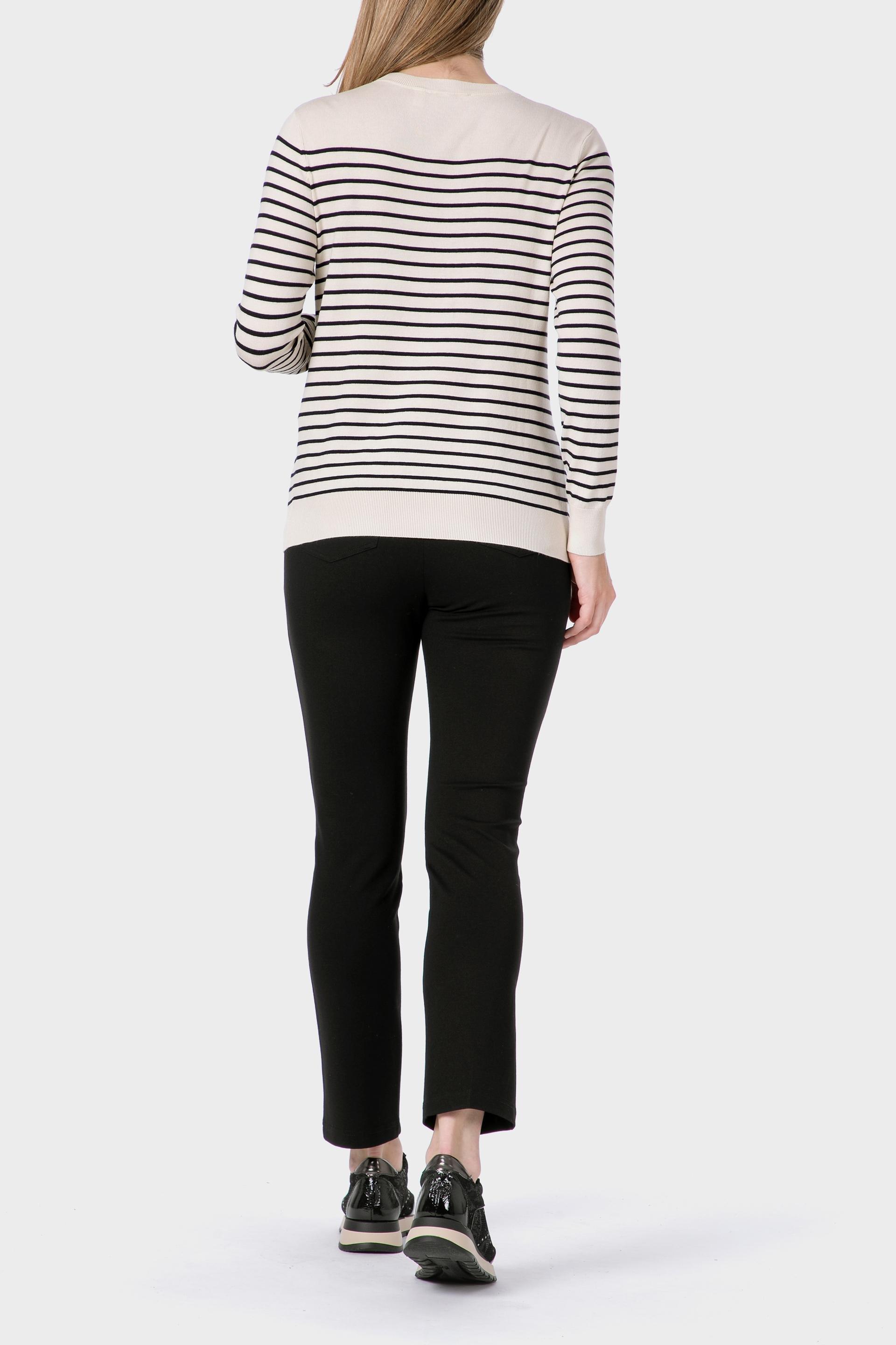 Cream Striped Sweater, , large image number 3