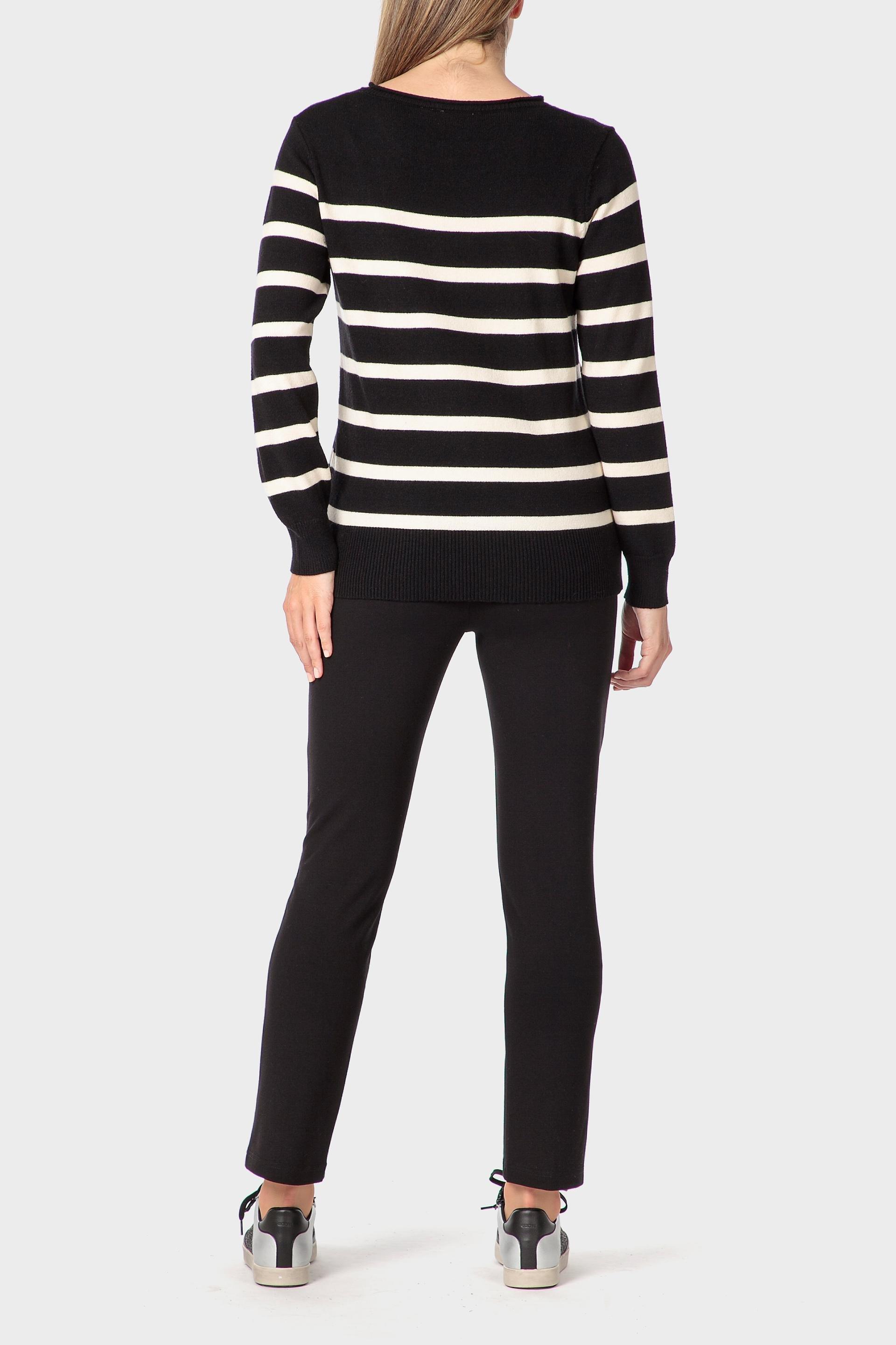 Black Striped Sweater, Black, large image number 3