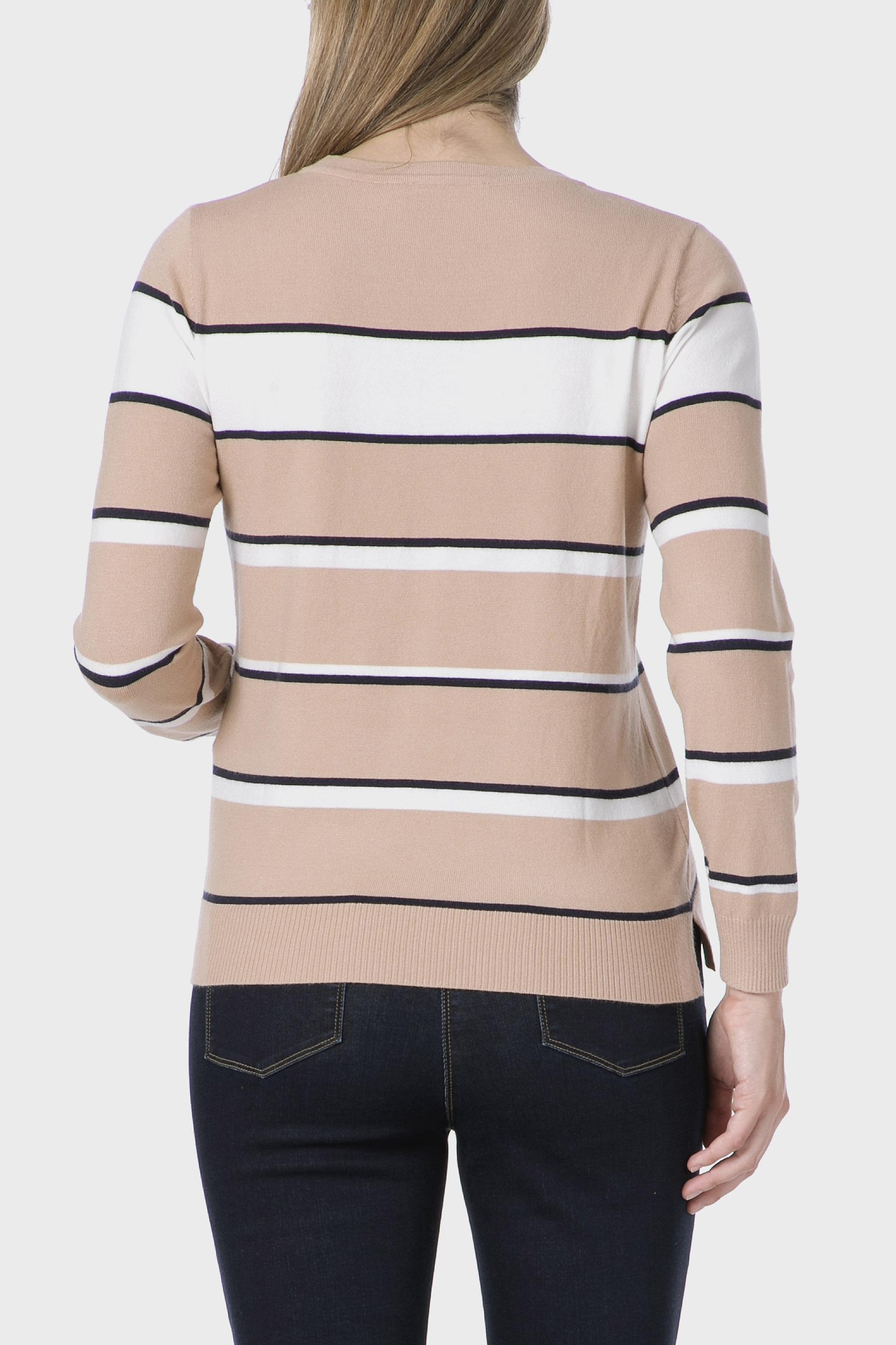 سترة مخططة، ألوان متعددة, Beige, medium