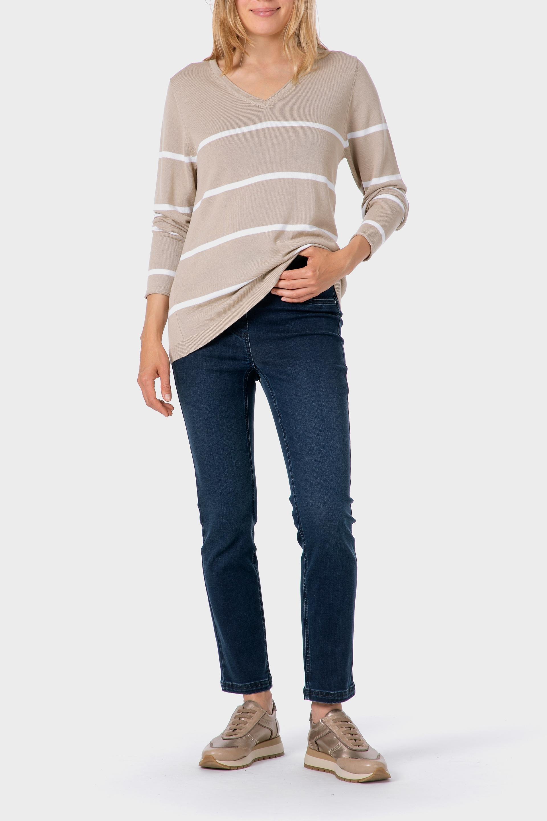 Beige Striped Sweater, , large image number 2