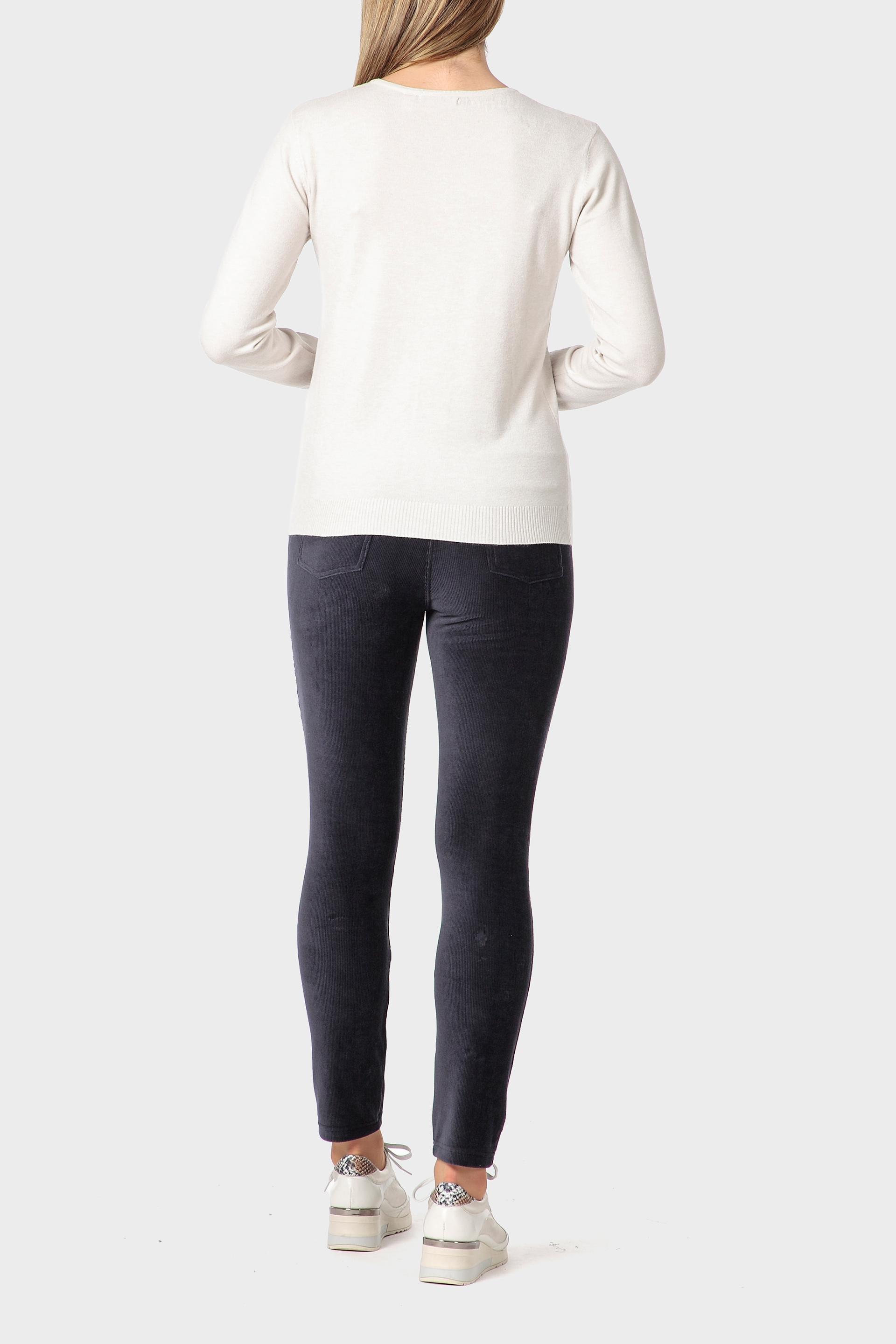 Beige Rhinestone Fantasy Sweater, Beige, large image number 3