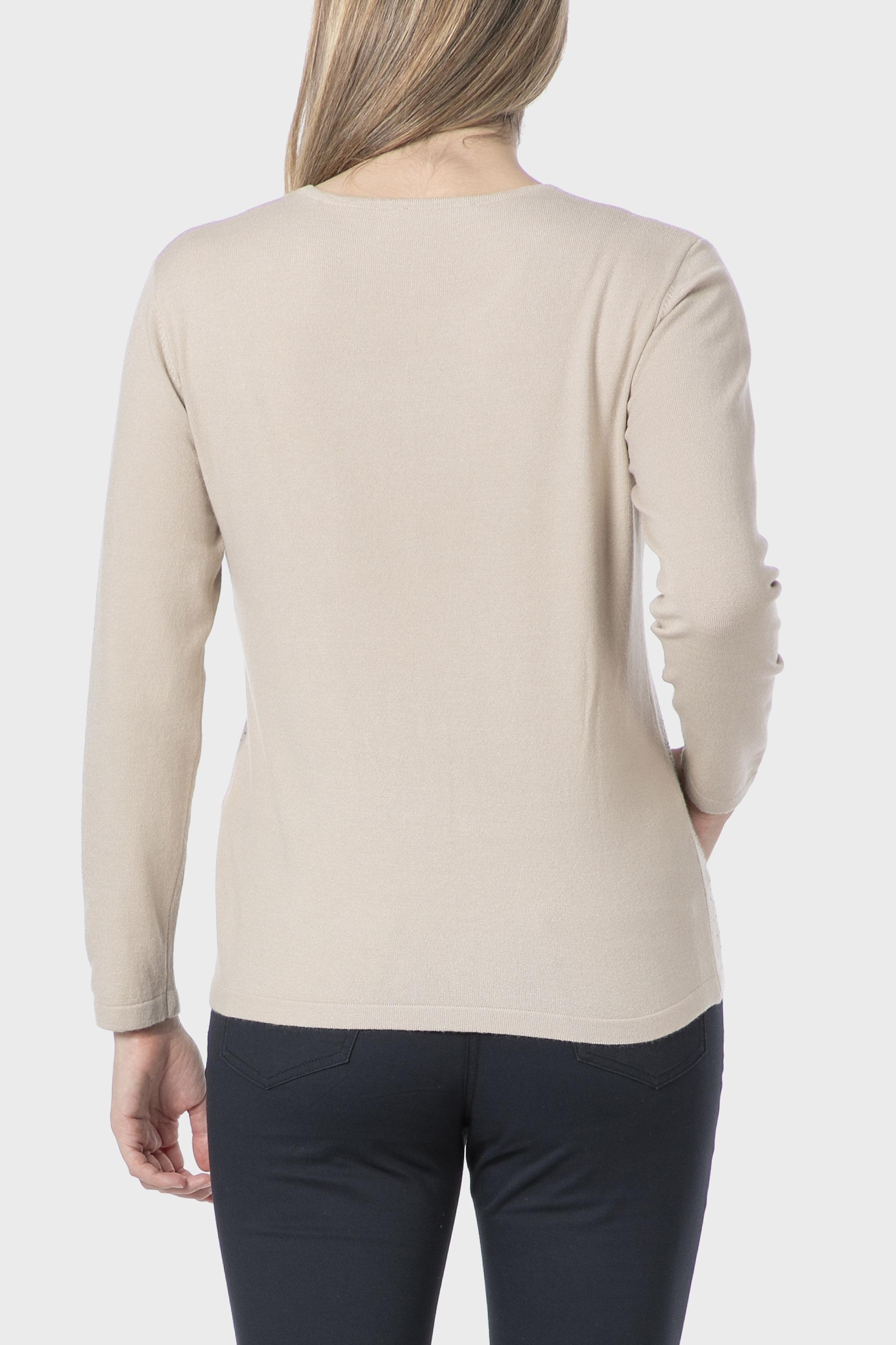 Beige Rhinestone Fantasy Sweater, Beige, large image number 2