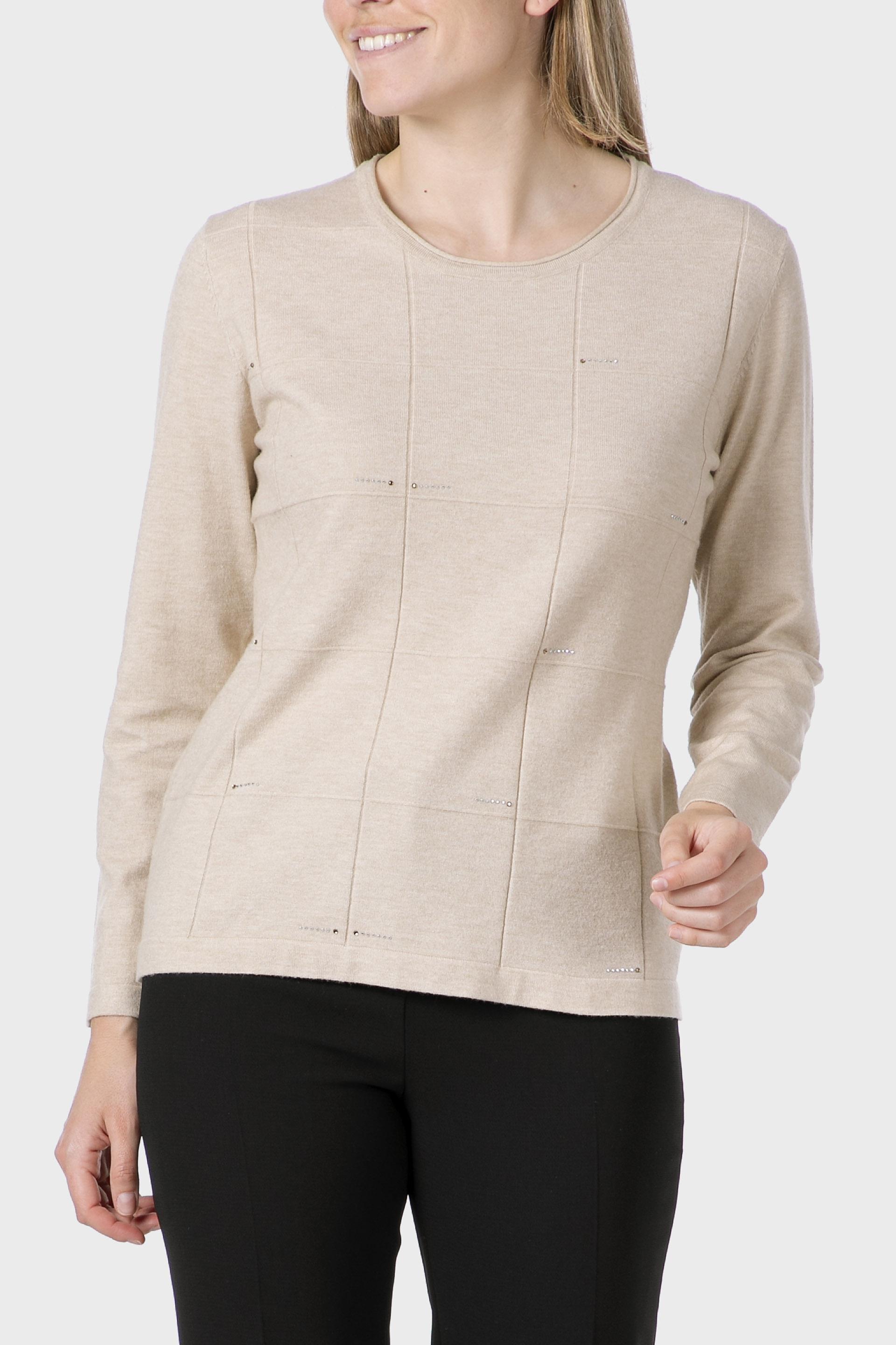 Beige Rhinestone Sweater, 3701_126, medium