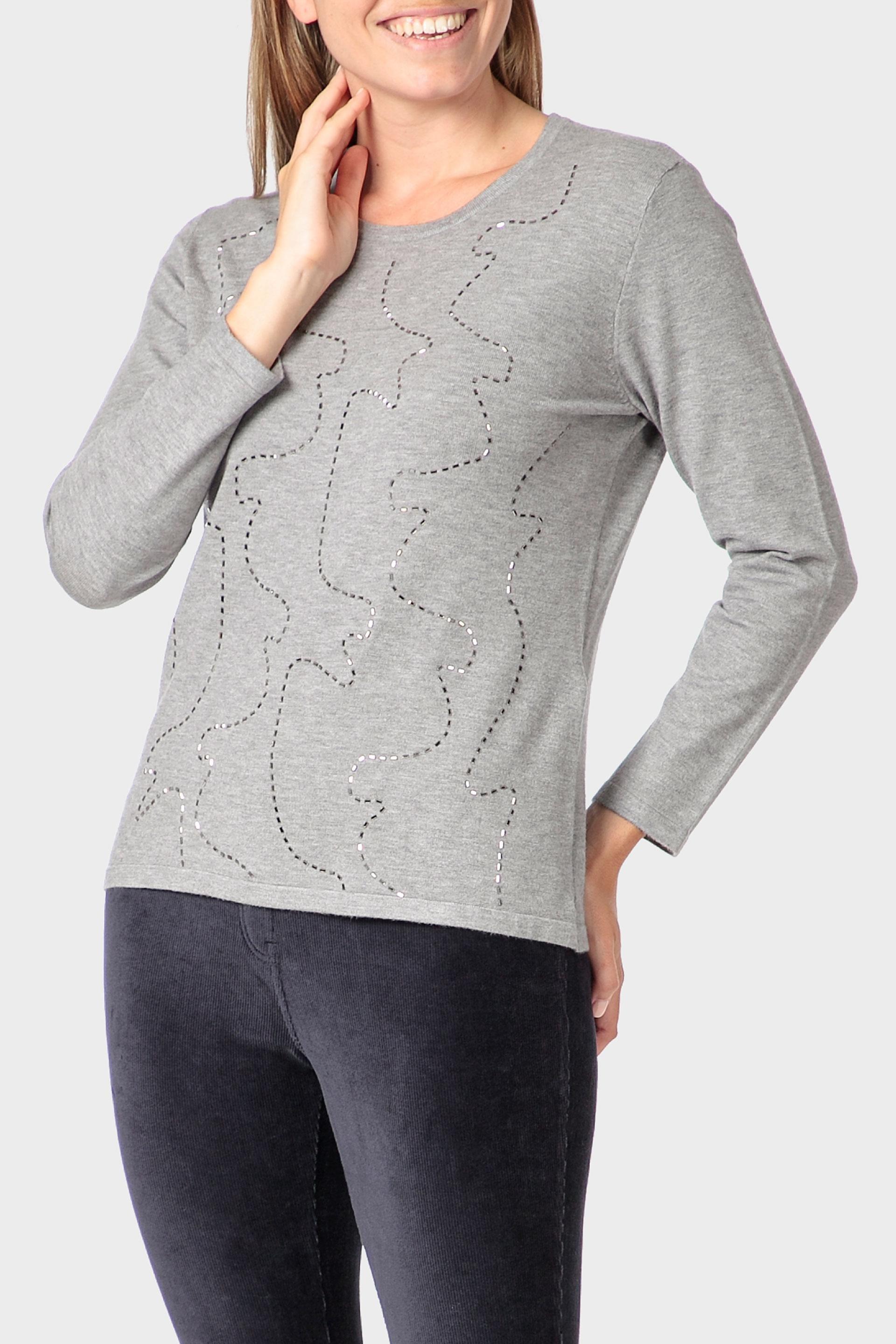 Grey Fantasy Sweater, Grey Melange, medium