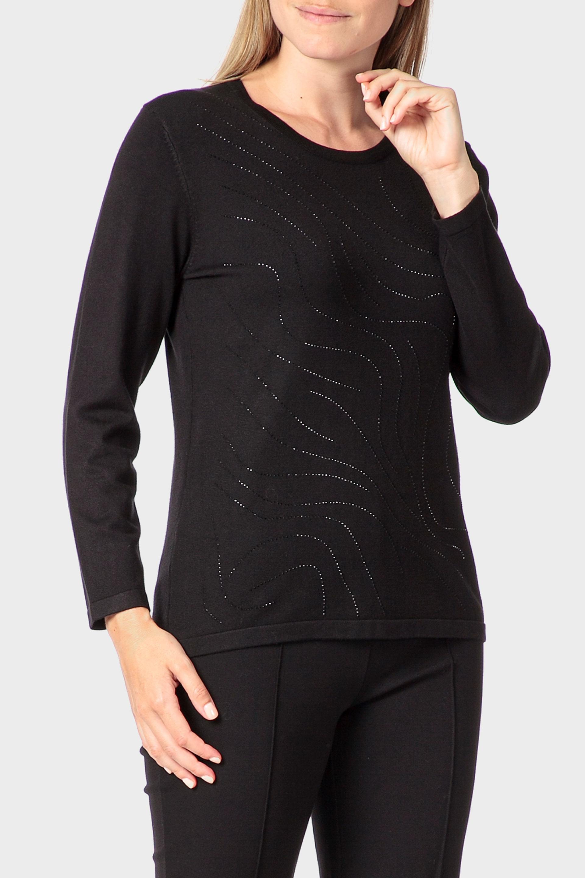 سترة بأحجار الراين، أسود, Black, medium