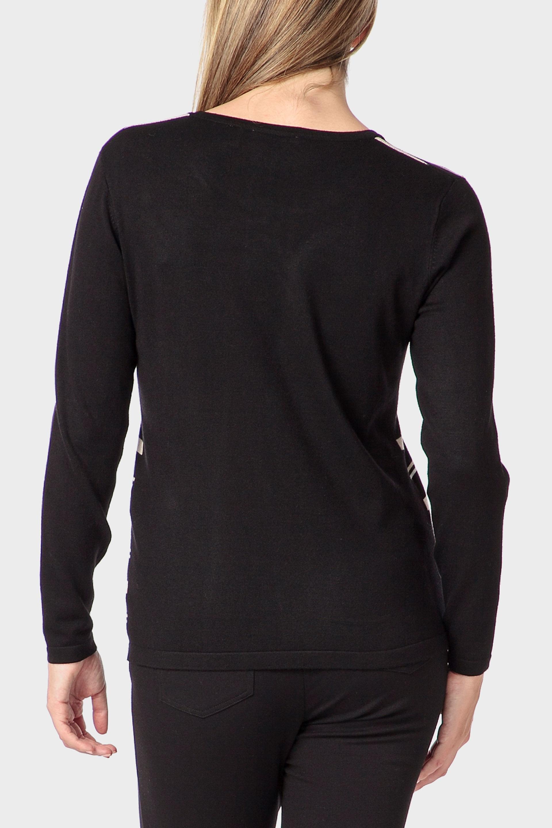 Black Embroidered Sweater, Black, medium