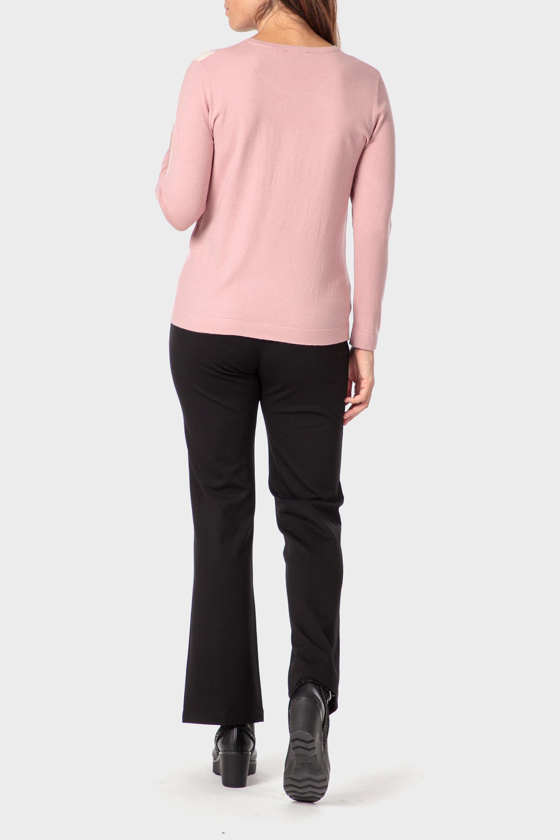 Pink Rhinestone Intarsia Sweater, Lillac Hydrangea, large image number 3