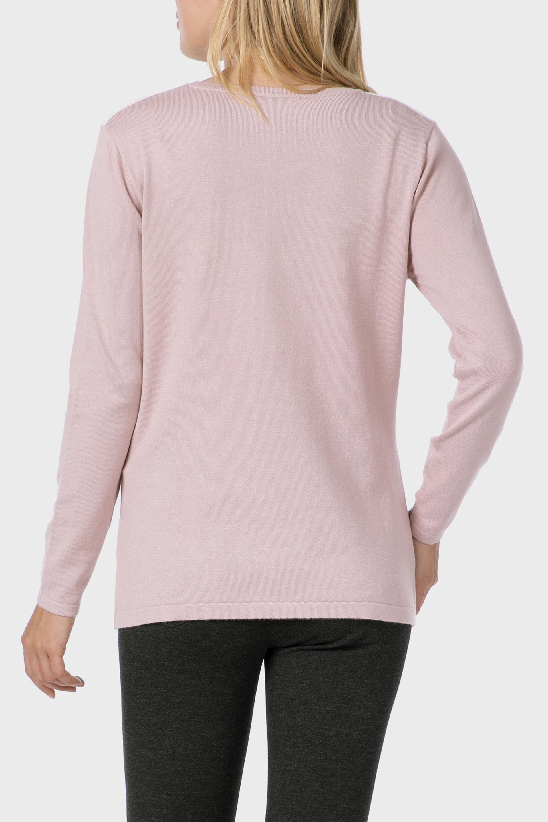 Pink Rhinestone Intarsia Sweater, , large image number 2