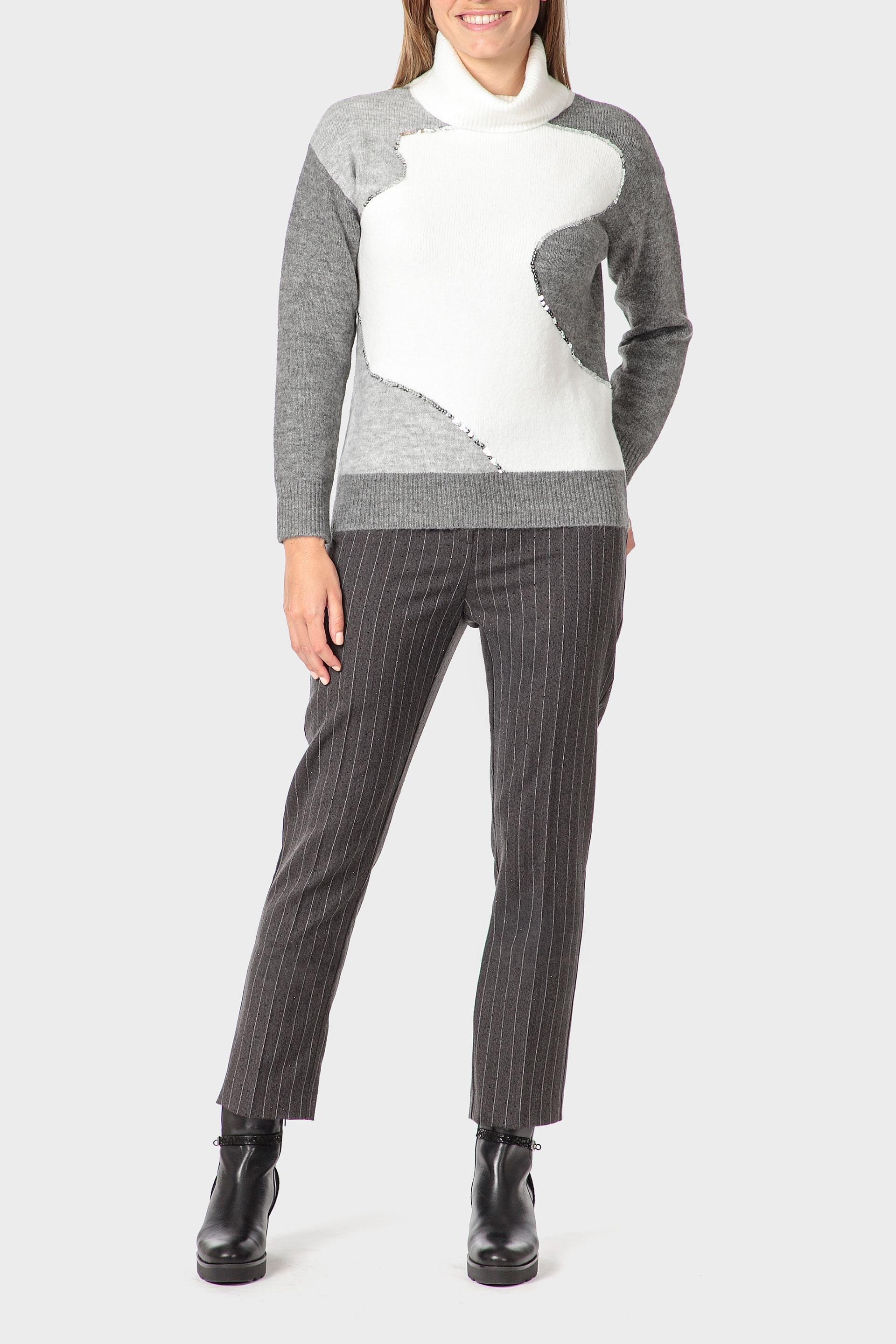 Grey Intarsia Sweater, 3701_363, medium