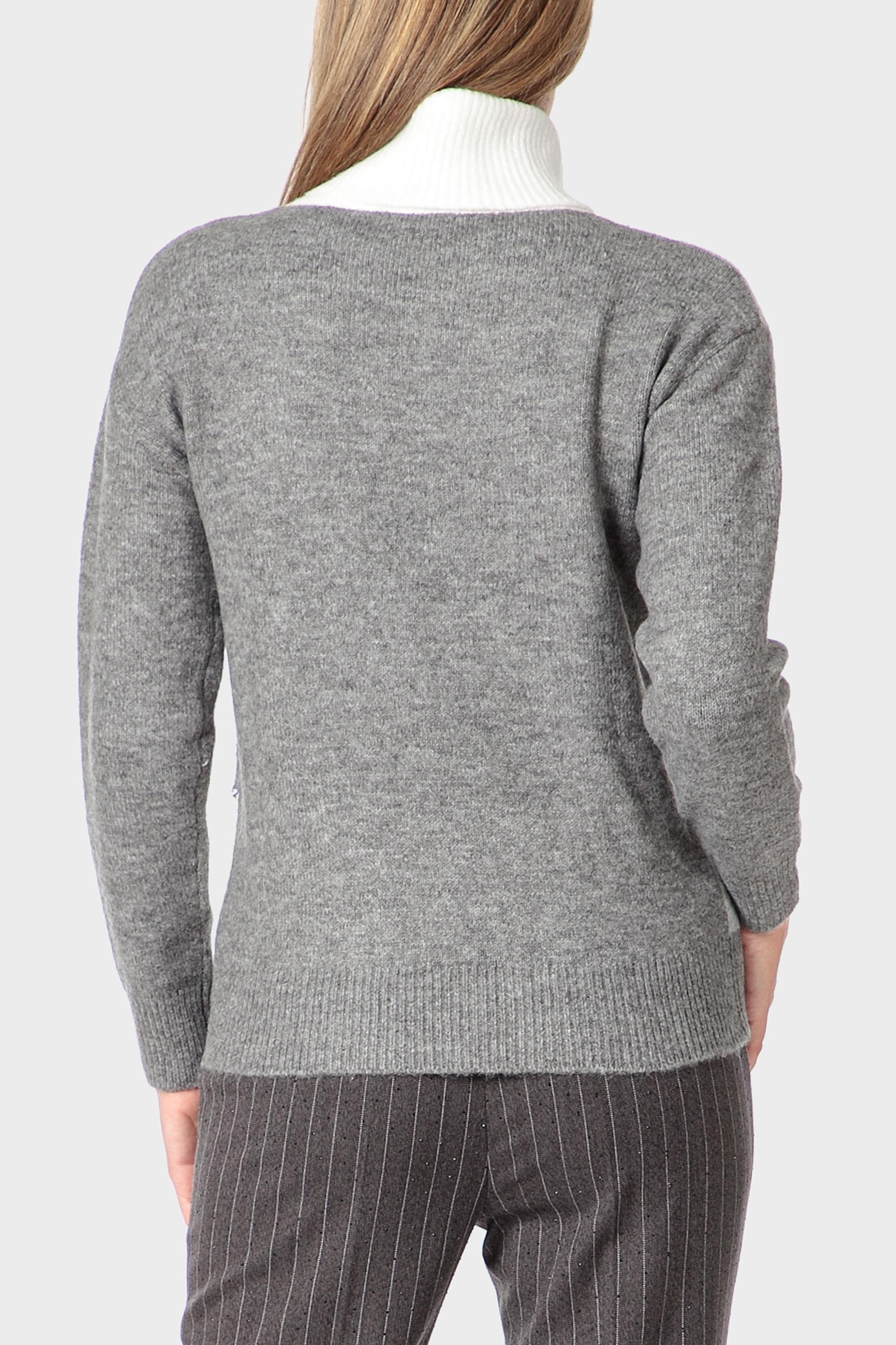 Grey Intarsia Sweater, 3701_363, medium