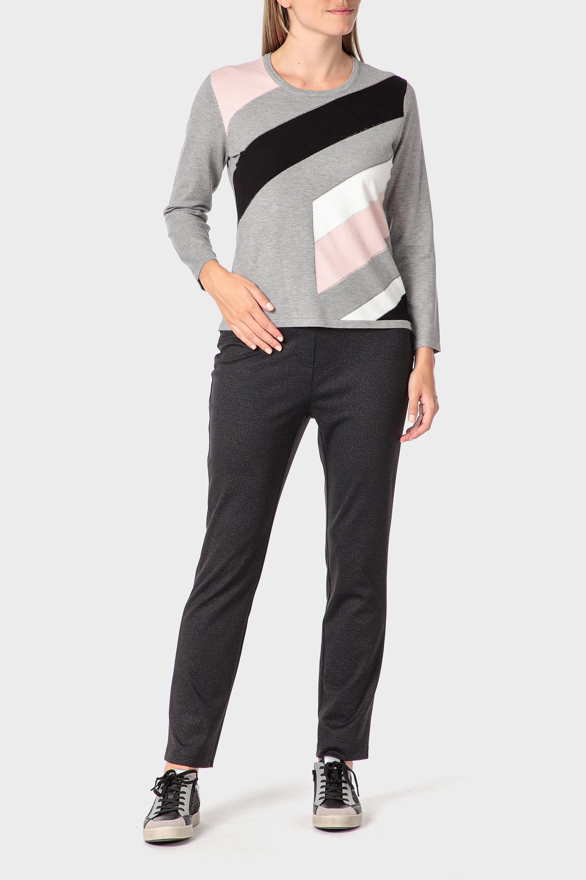 Grey Rhinestone Intarsia Sweater, 3701_122, medium