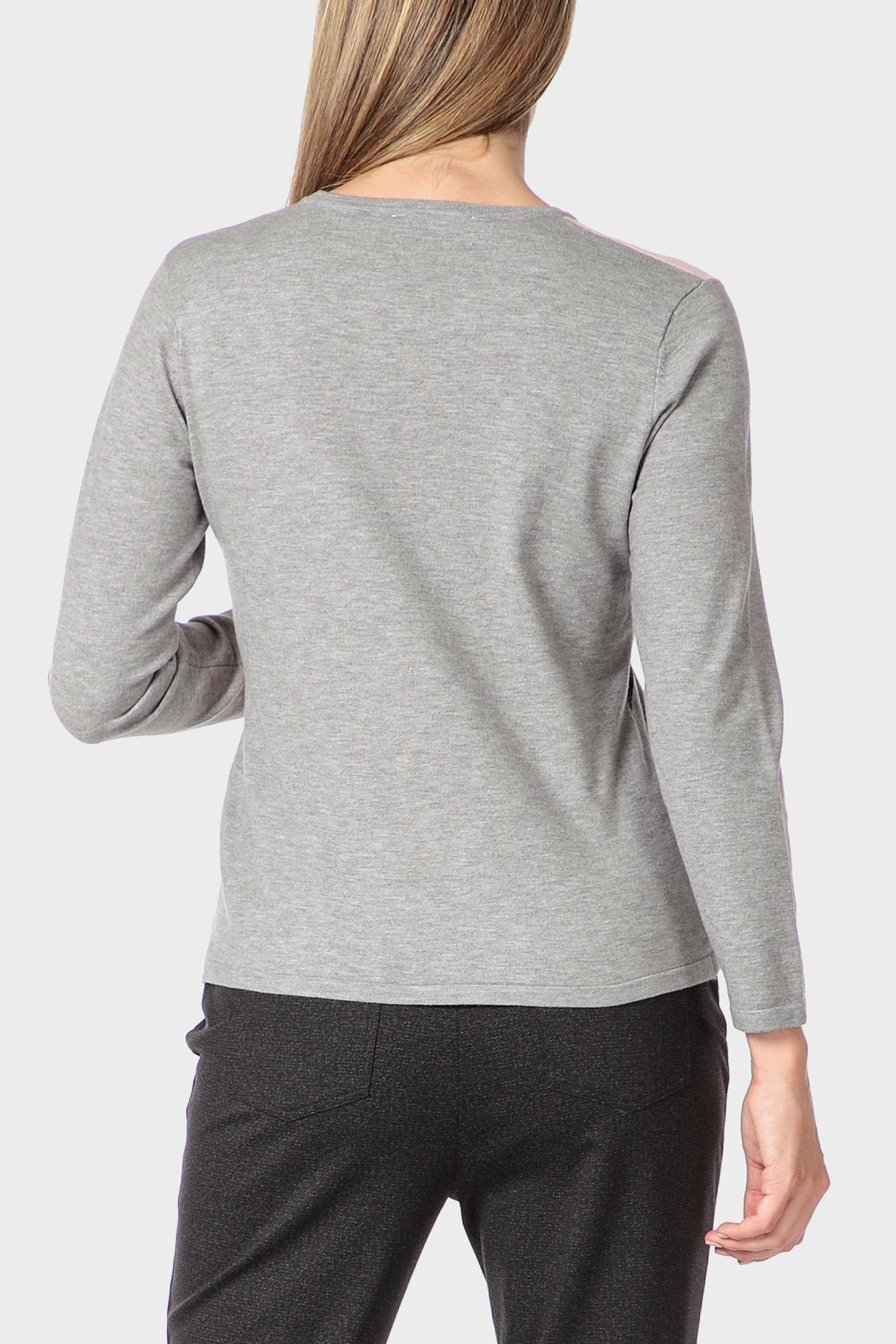 Grey Rhinestone Intarsia Sweater, 3701_122, large image number 2