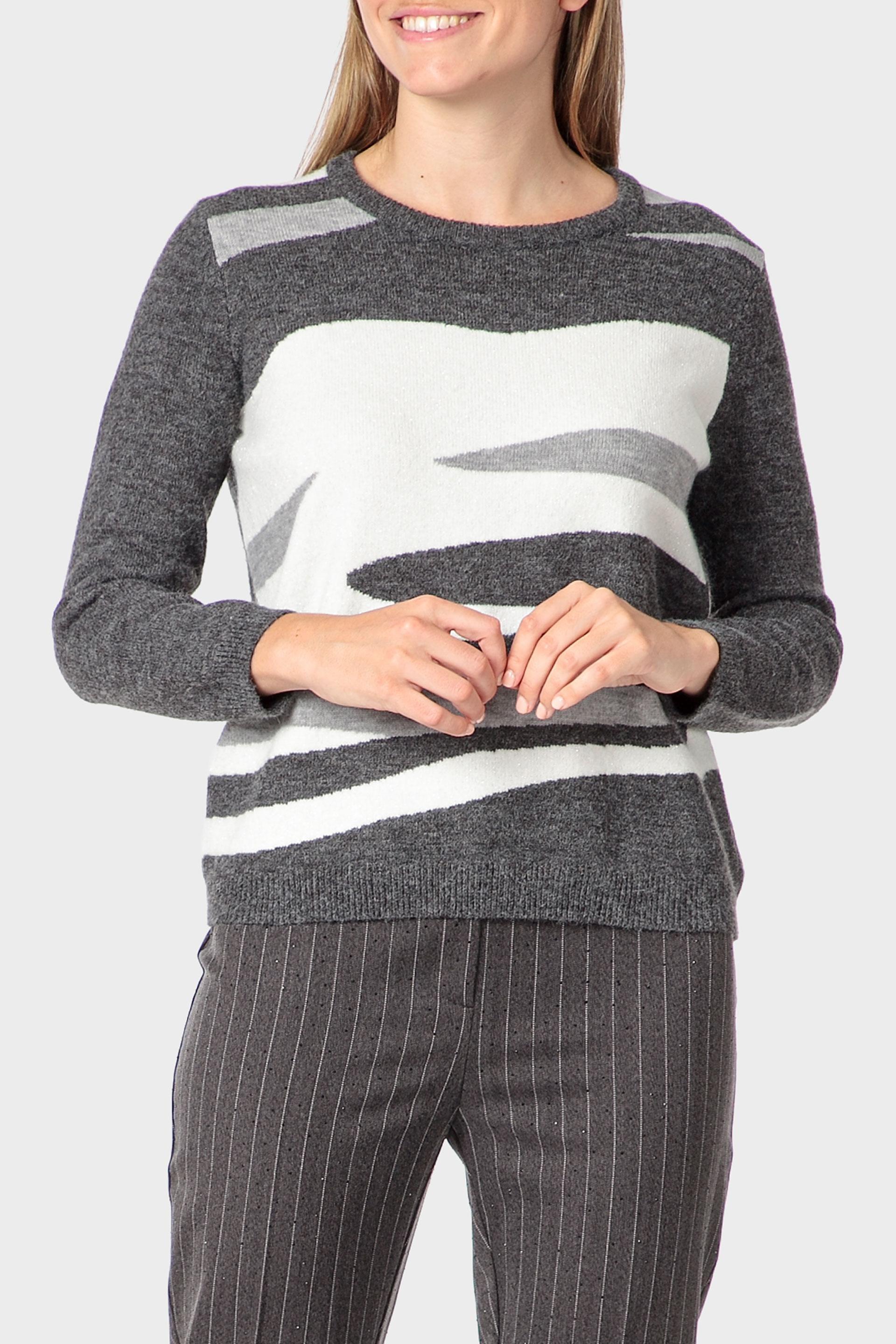 Grey Intarsia Sweater, 3701_363, medium