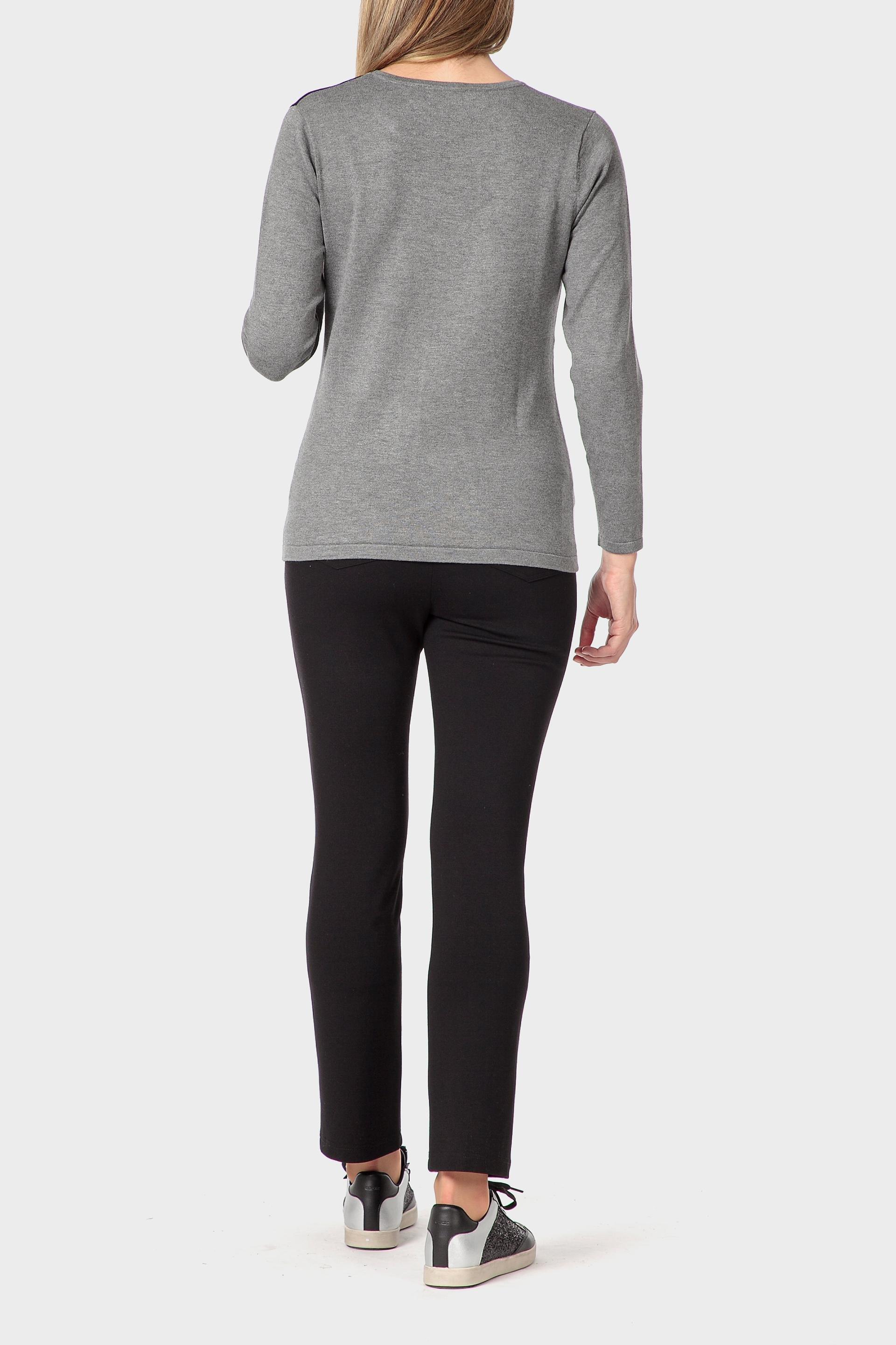 Grey Rhinestone Intarsia Sweater, 3701_230, large image number 3