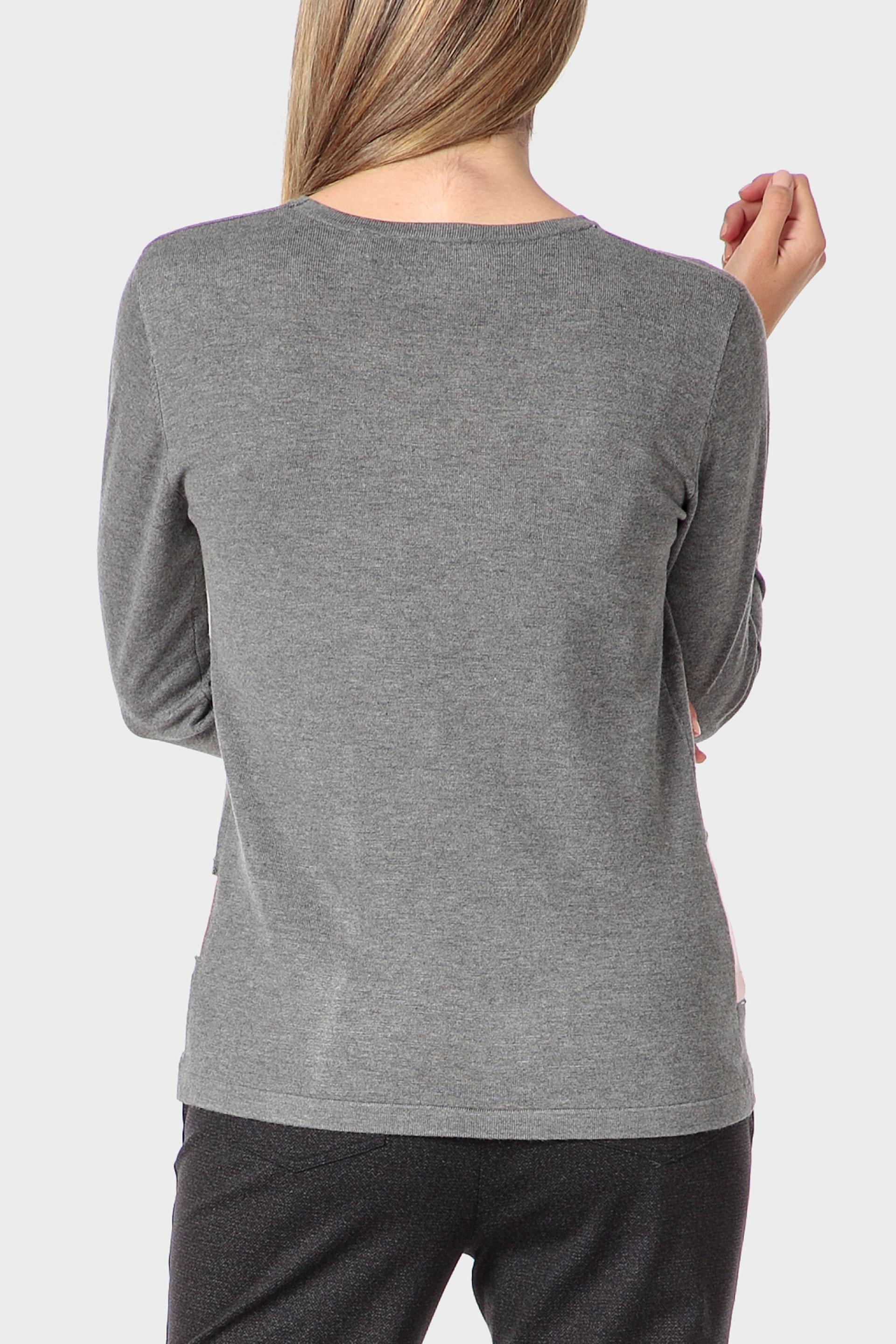 Grey Rhinestone Intarsia Sweater, Grey Medium, large image number 2