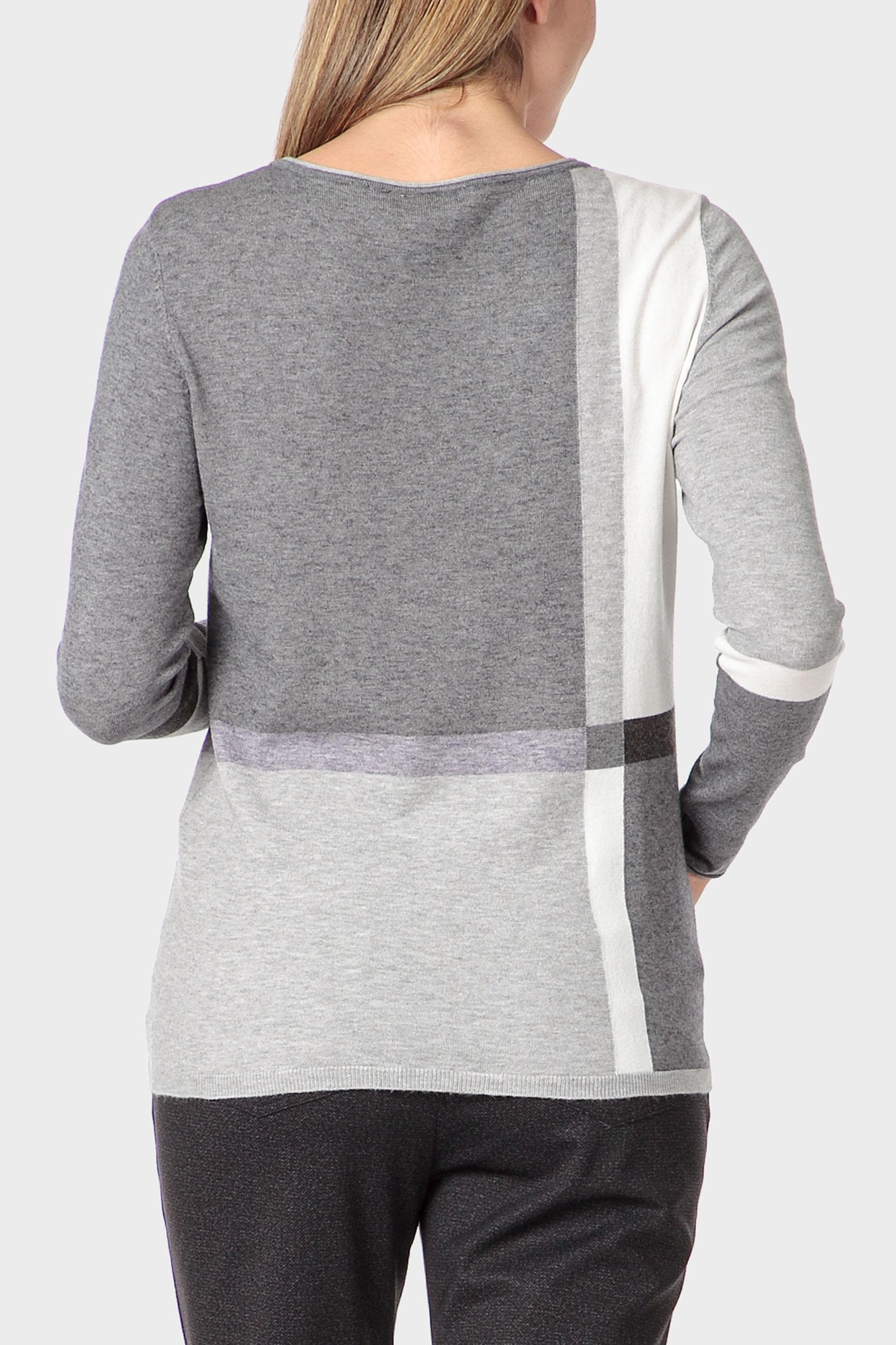 Grey Intarsia Sweater, Grey Medium, medium