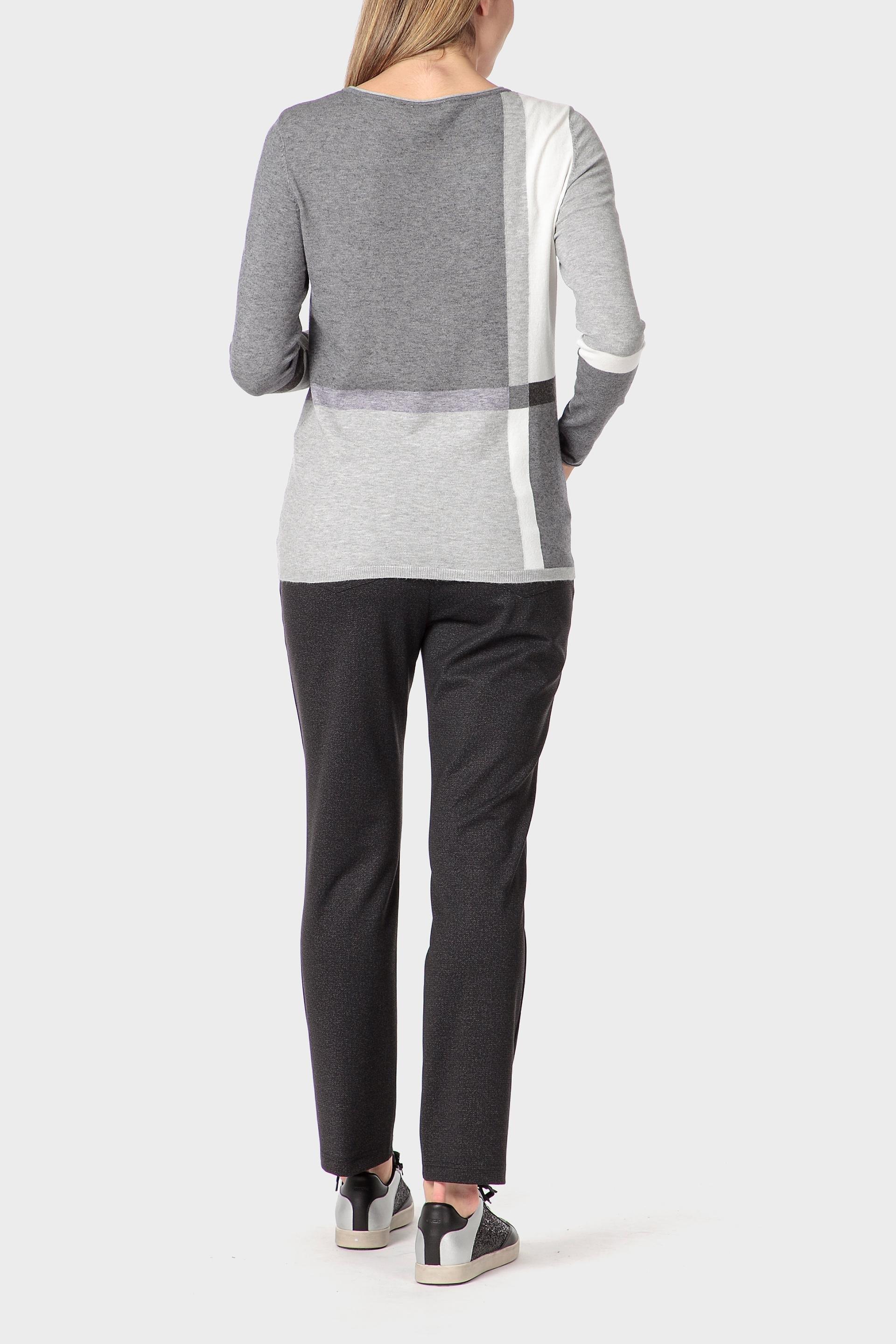 Grey Intarsia Sweater, Grey Medium, large image number 3