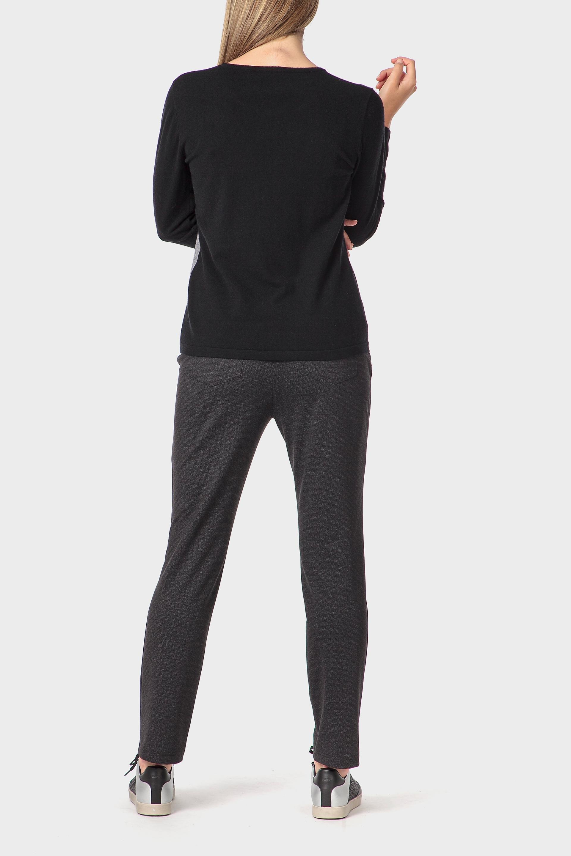 Black Rhinestone Intarsia Sweater, 3701_120, large image number 3